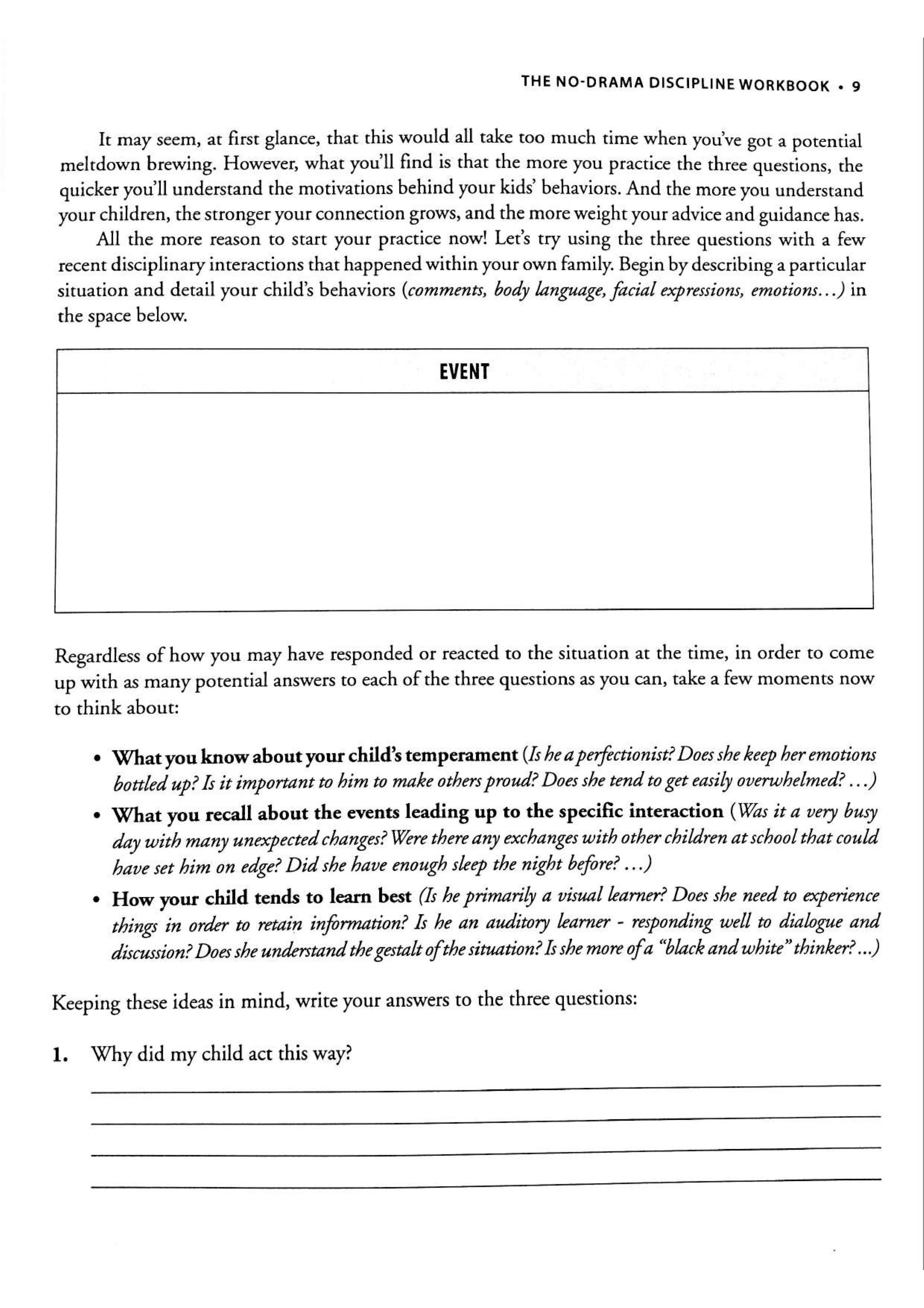 No-Drama Discipline Workbook sayfa 16
