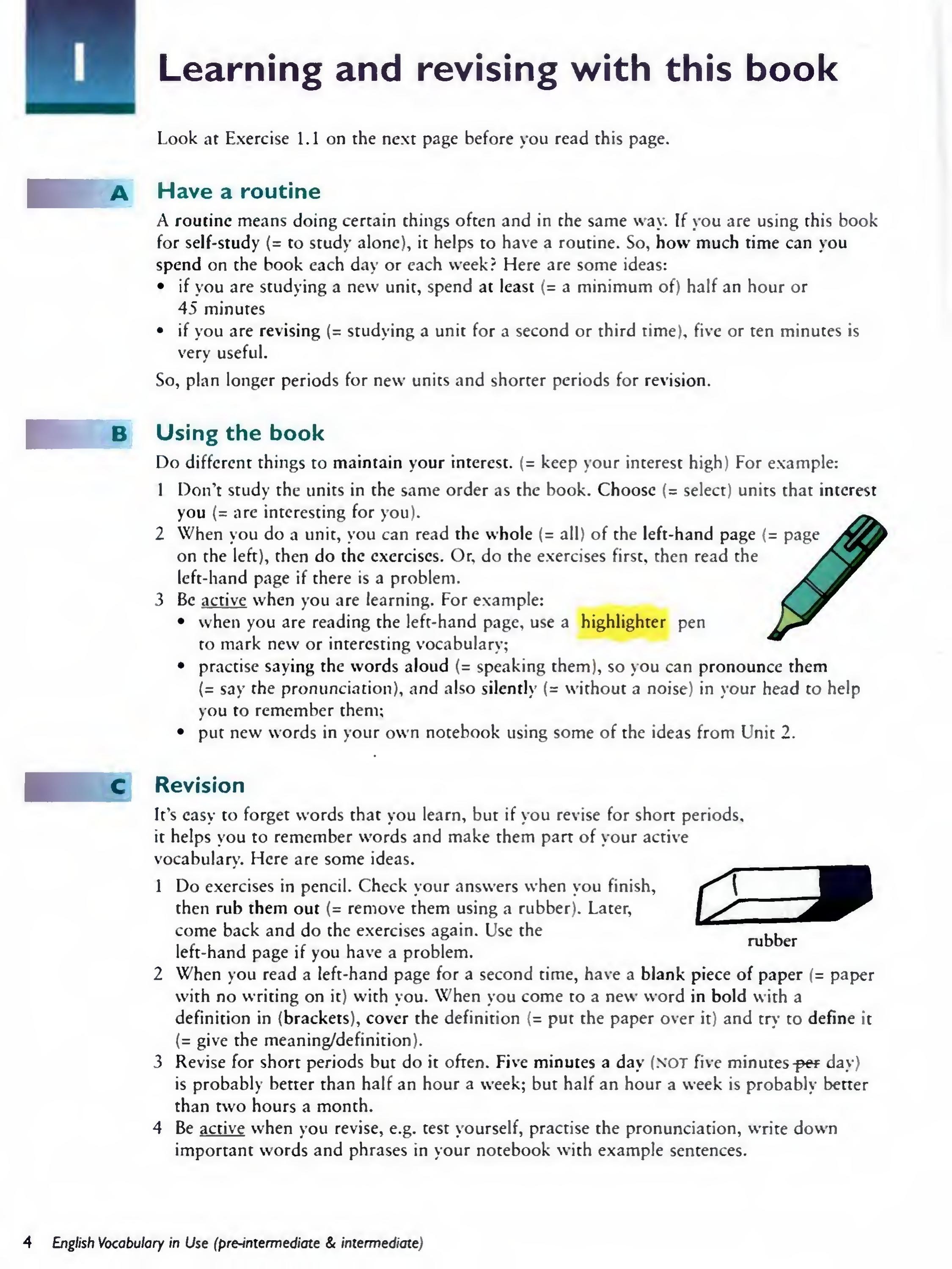 English Vocabulary in Use Pre-Intermediate and Intermediate sayfa 11