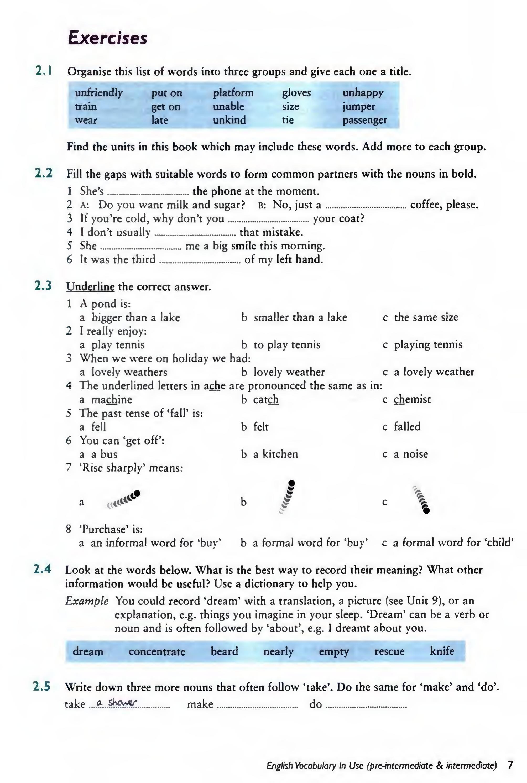English Vocabulary in Use Pre-Intermediate and Intermediate sayfa 14