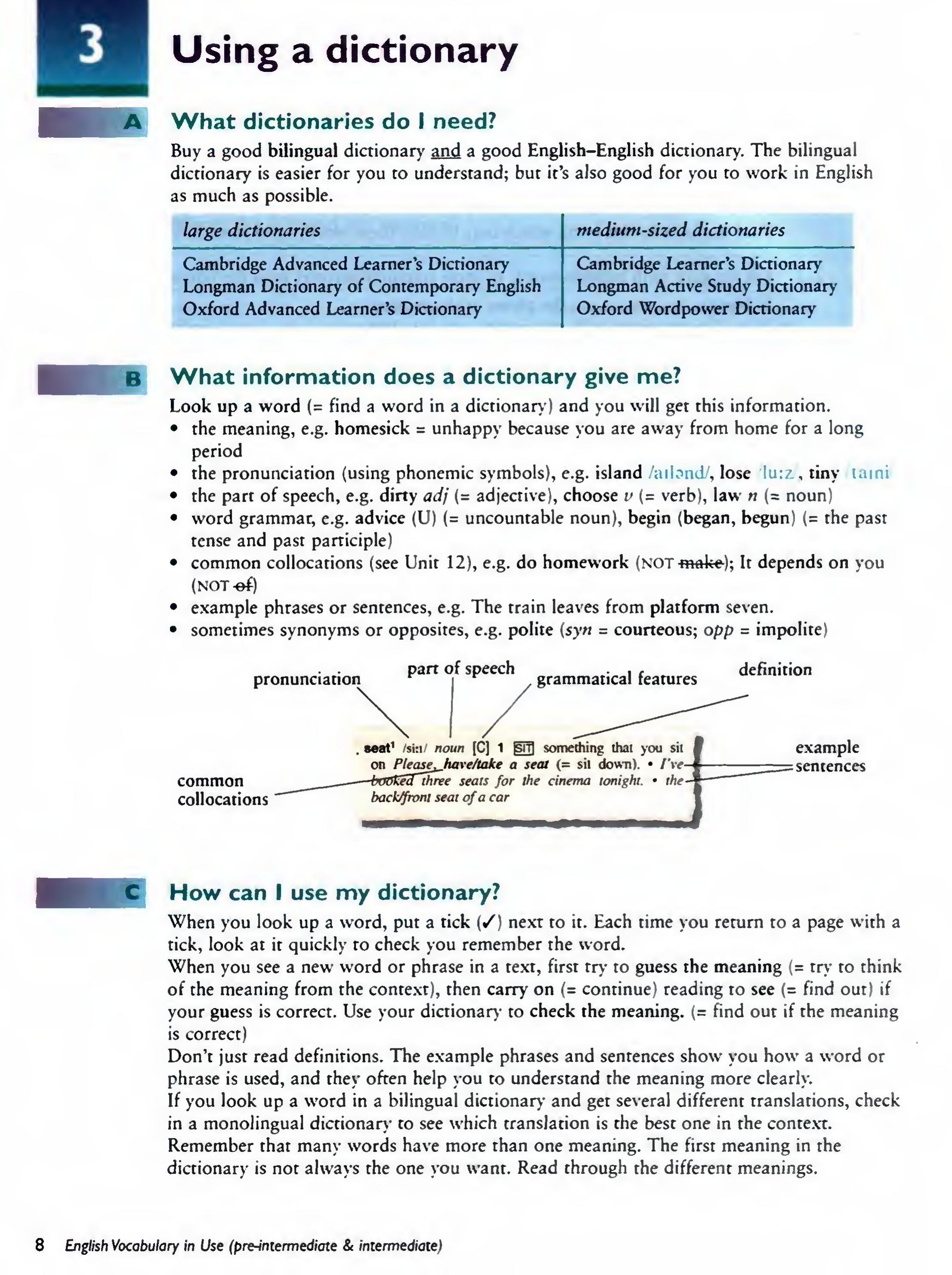 English Vocabulary in Use Pre-Intermediate and Intermediate sayfa 15
