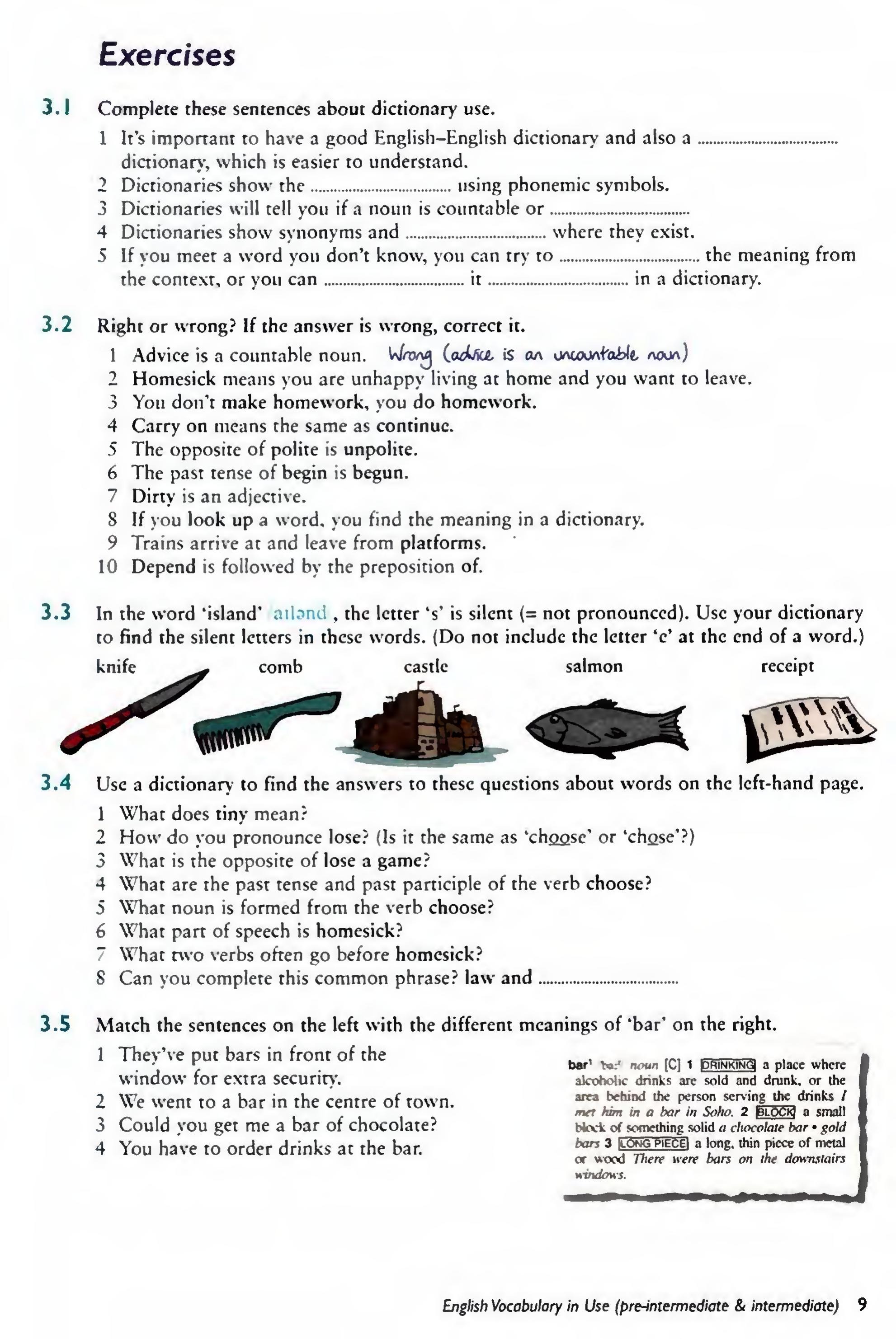English Vocabulary in Use Pre-Intermediate and Intermediate sayfa 16