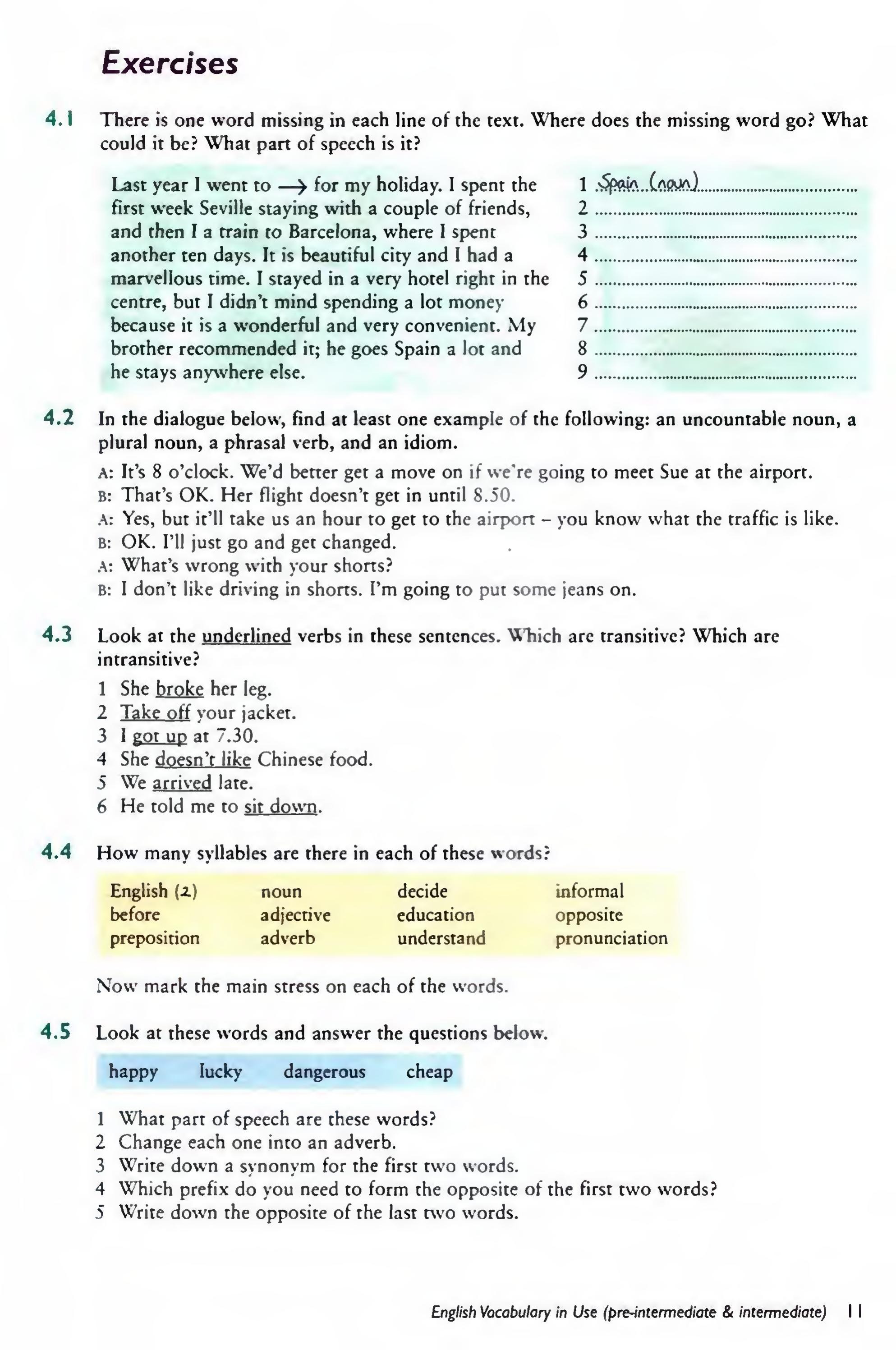 English Vocabulary in Use Pre-Intermediate and Intermediate sayfa 18