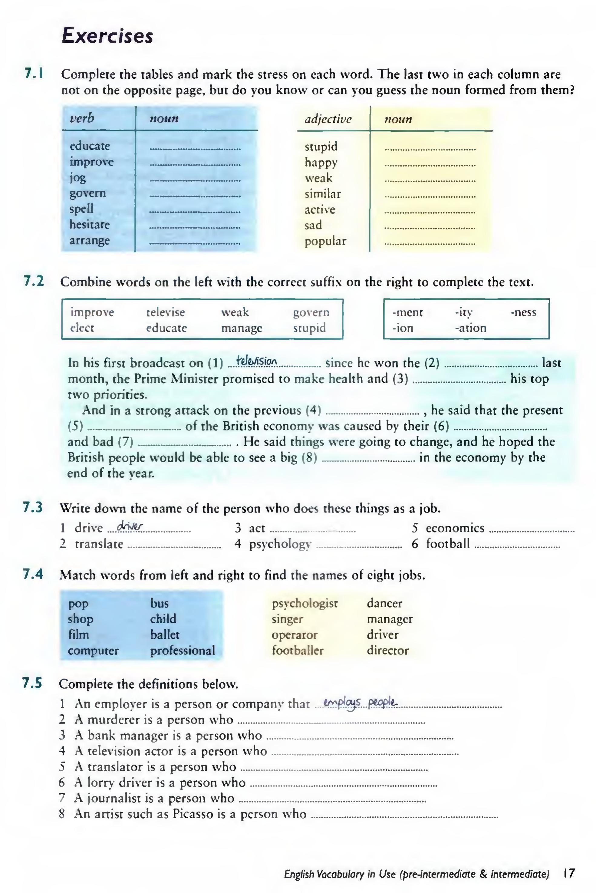 English Vocabulary in Use Pre-Intermediate and Intermediate sayfa 24