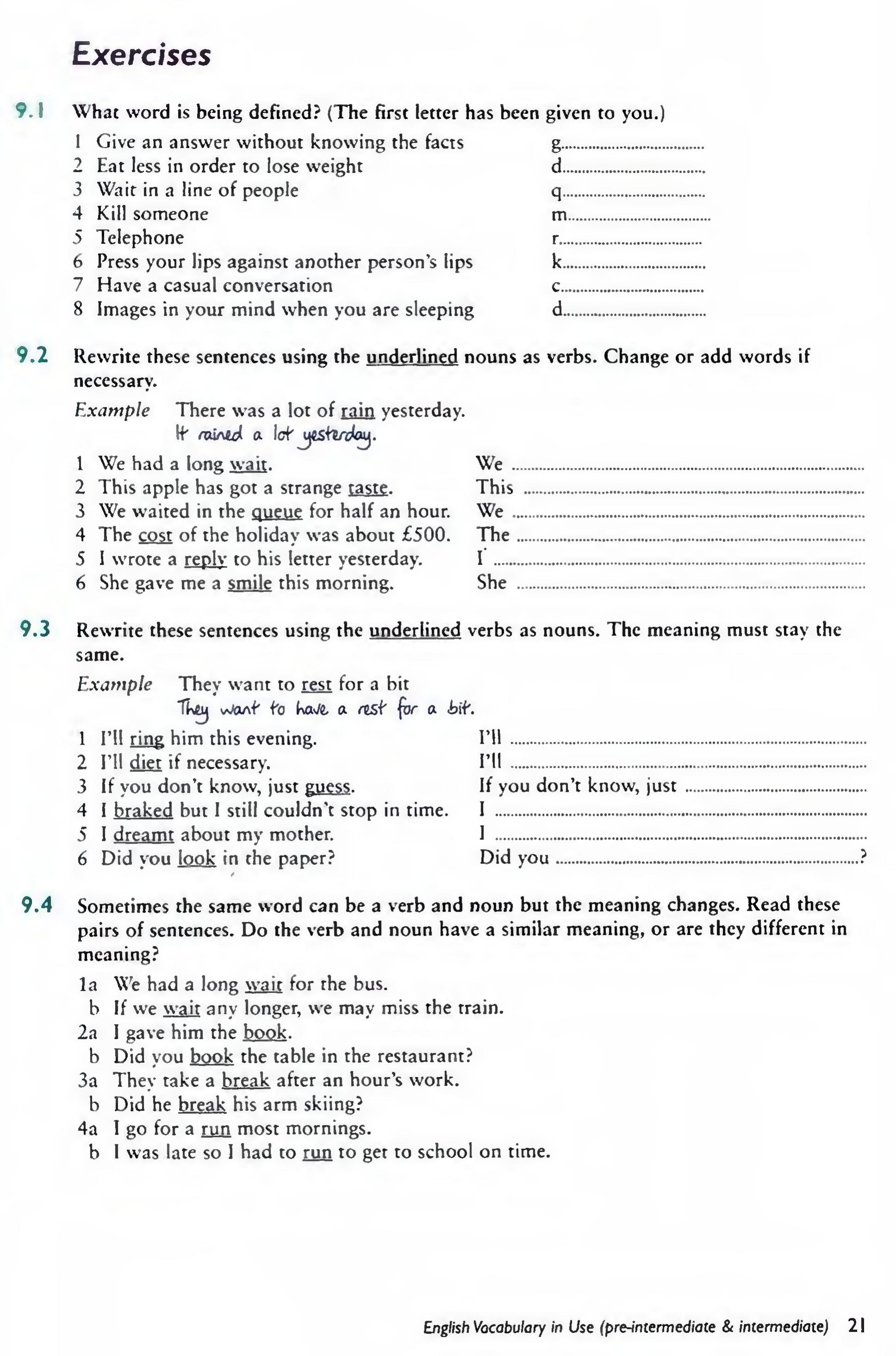 English Vocabulary in Use Pre-Intermediate and Intermediate sayfa 28