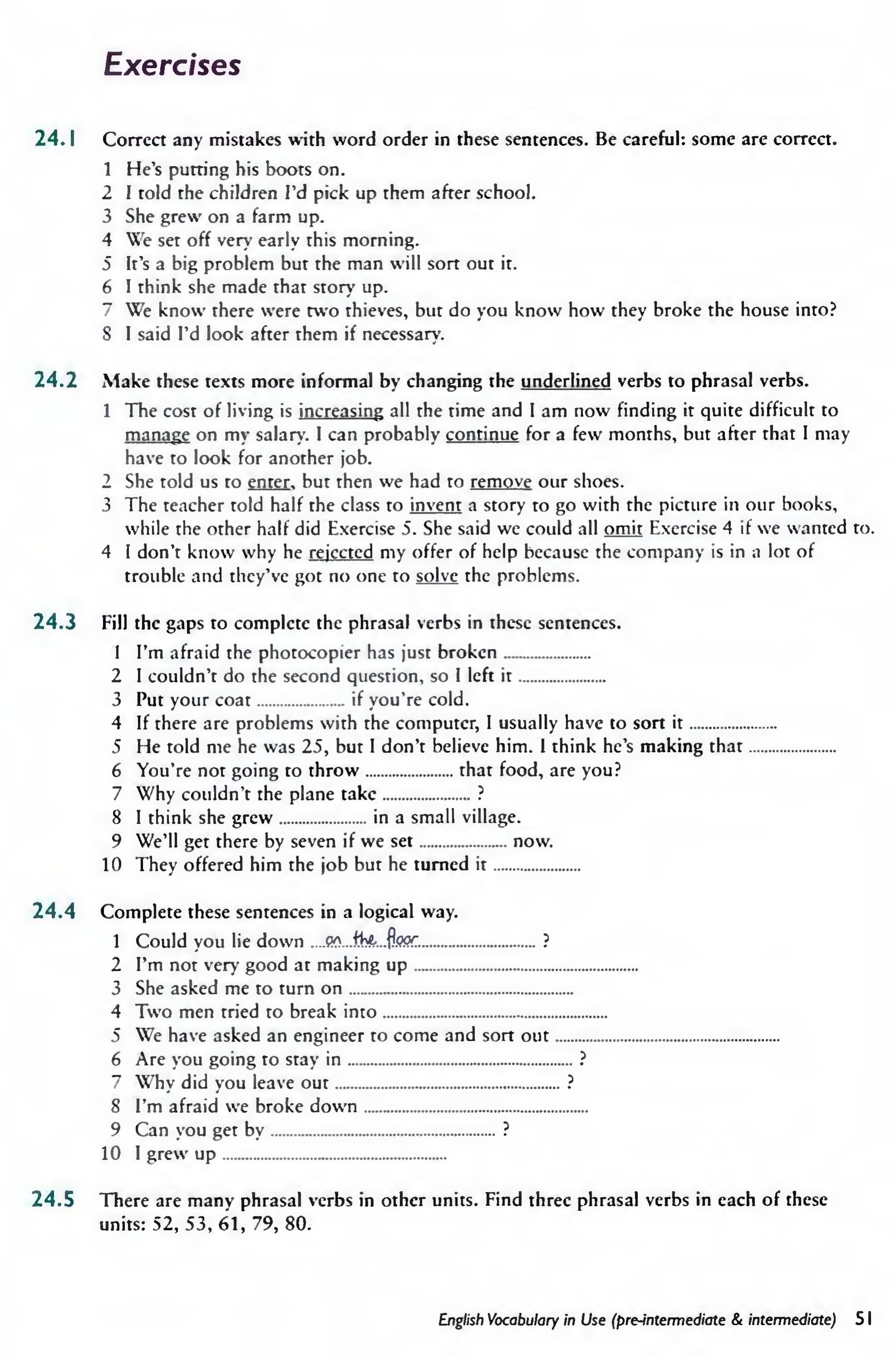 English Vocabulary in Use Pre-Intermediate and Intermediate sayfa 58