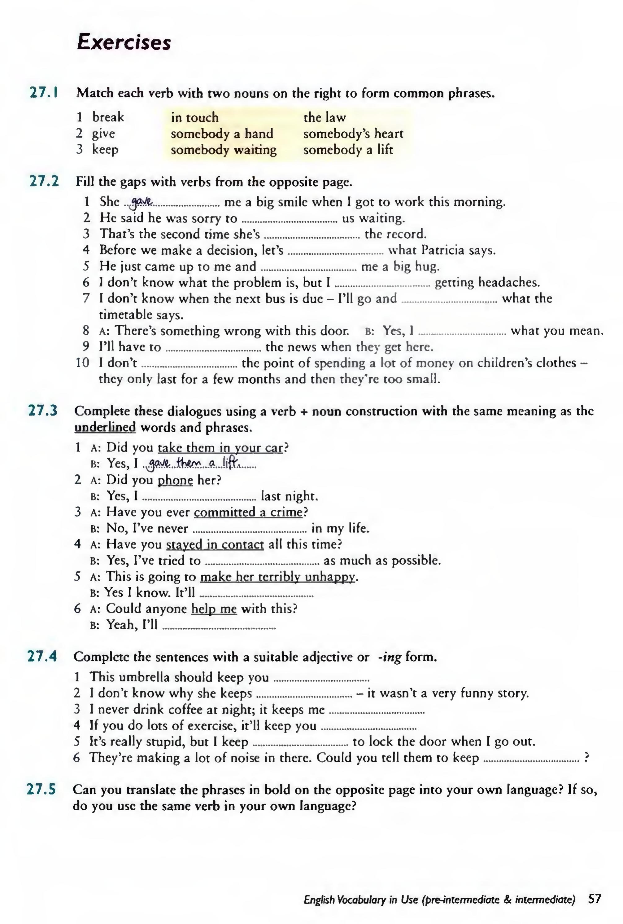 English Vocabulary in Use Pre-Intermediate and Intermediate sayfa 64