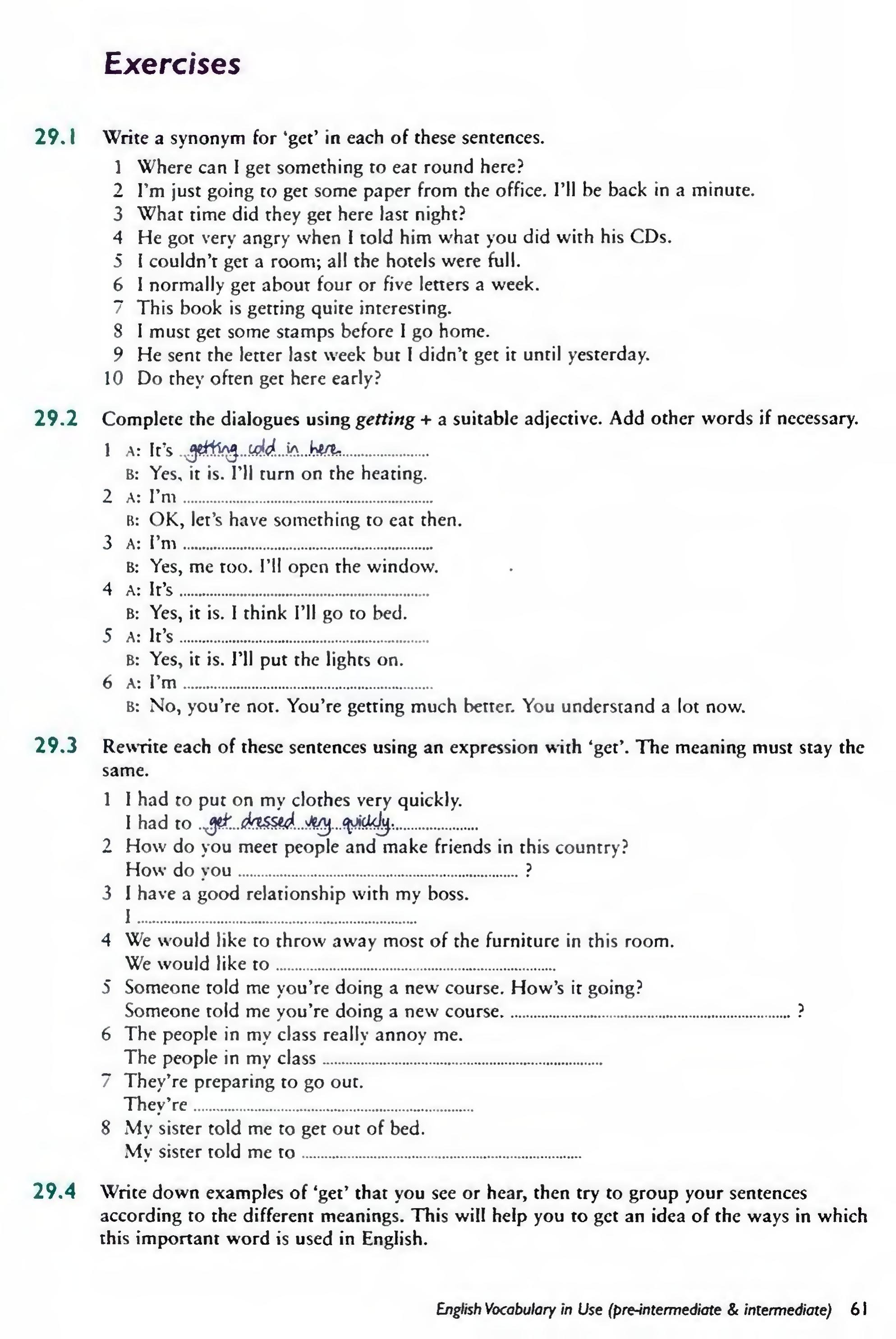 English Vocabulary in Use Pre-Intermediate and Intermediate sayfa 68