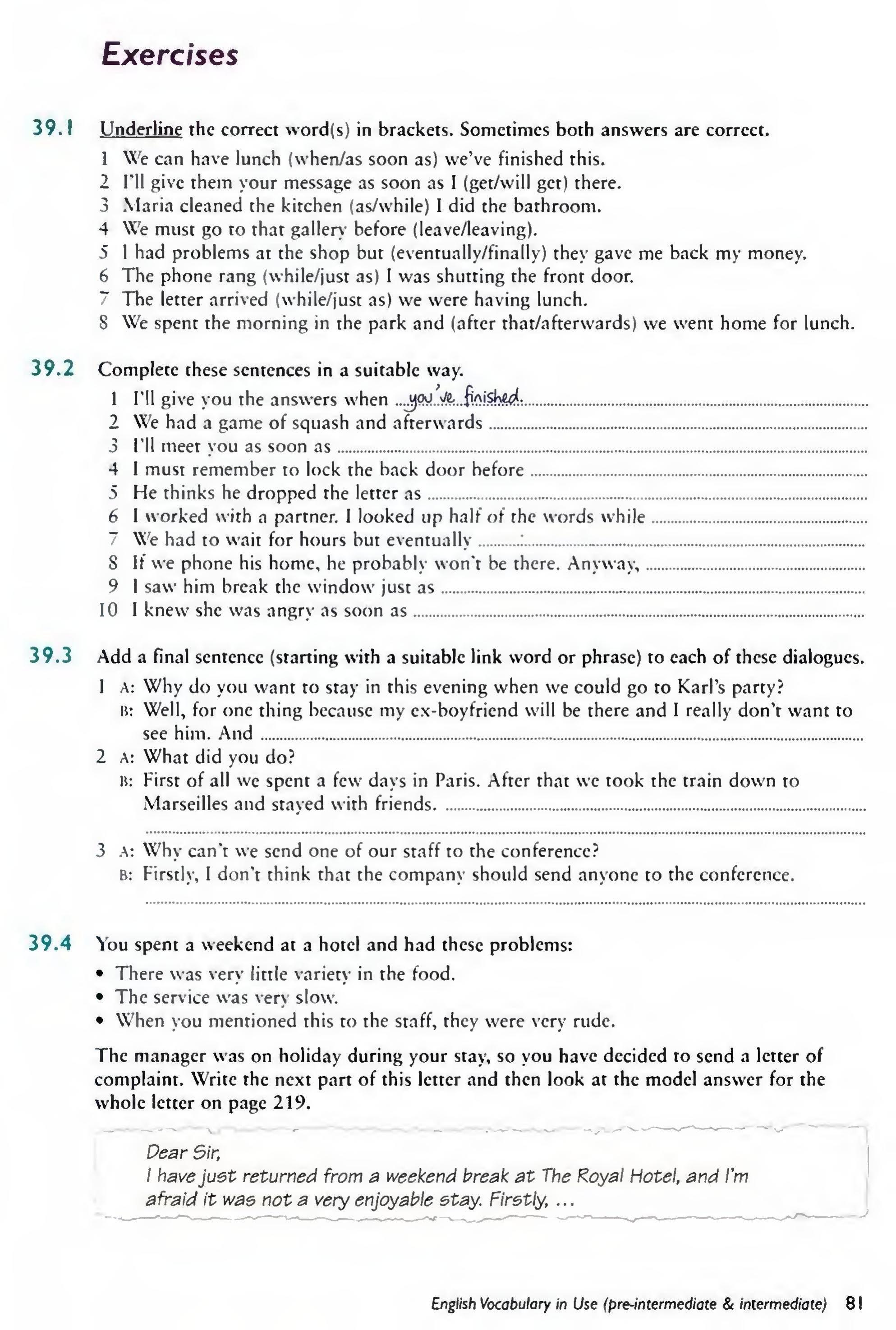 English Vocabulary in Use Pre-Intermediate and Intermediate sayfa 88