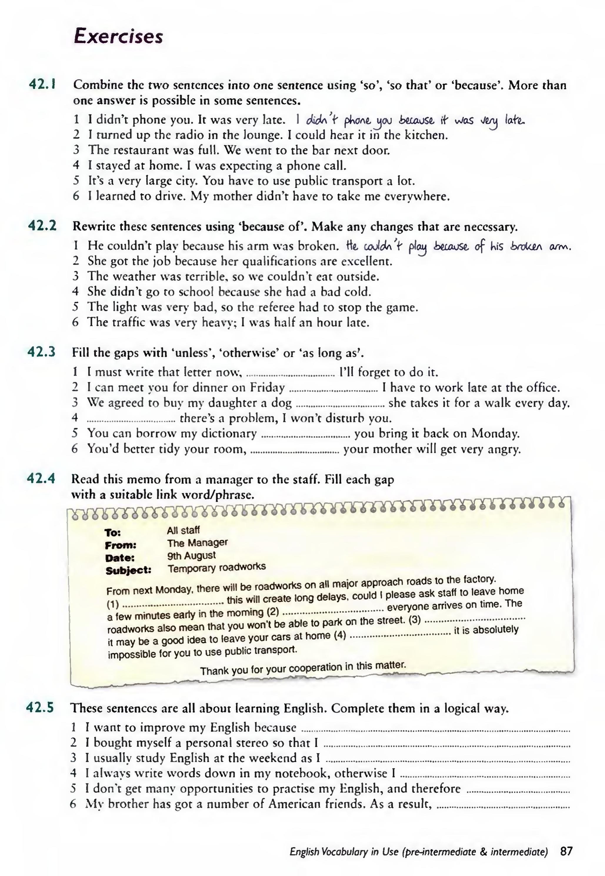 English Vocabulary in Use Pre-Intermediate and Intermediate sayfa 94