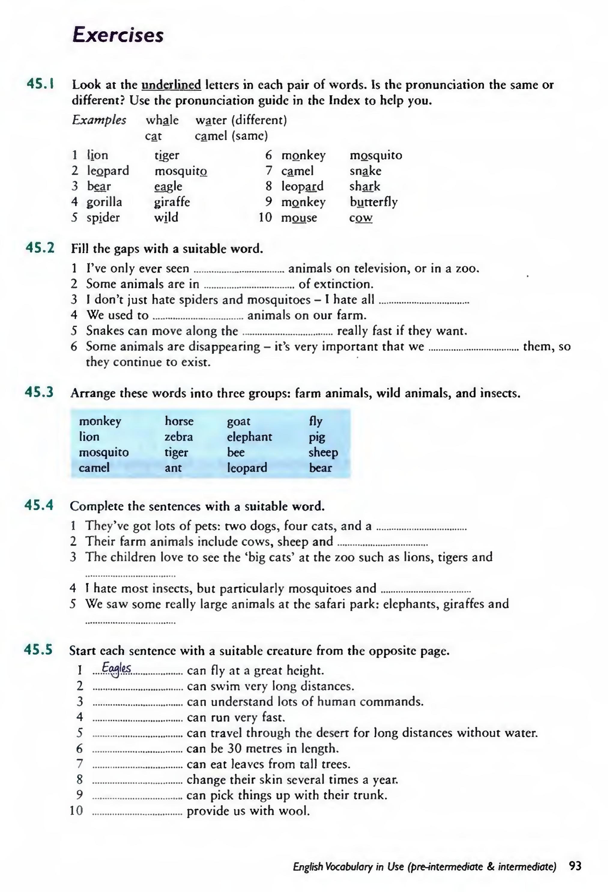 English Vocabulary in Use Pre-Intermediate and Intermediate sayfa 100