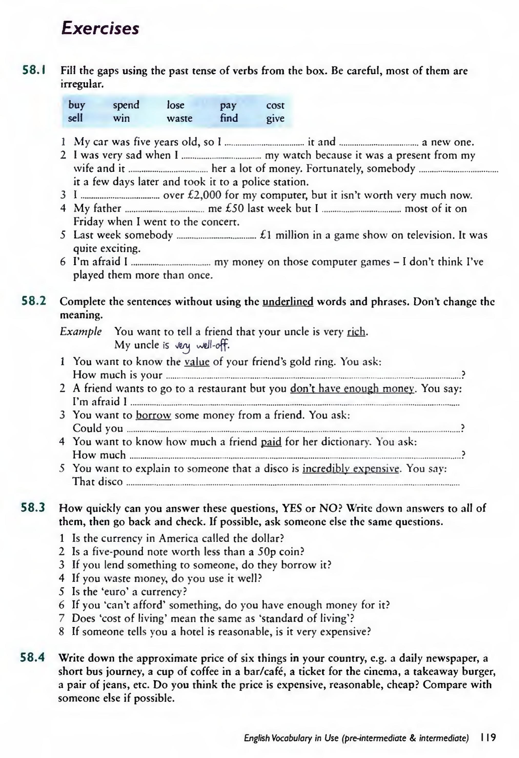 English Vocabulary in Use Pre-Intermediate and Intermediate sayfa 126