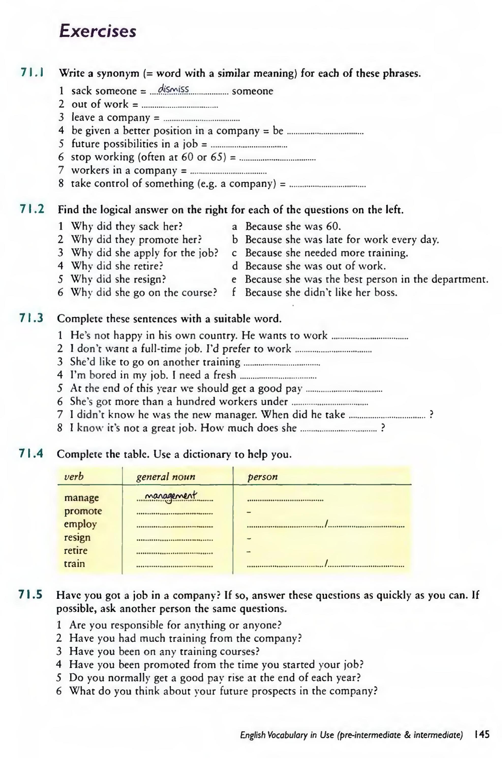 English Vocabulary in Use Pre-Intermediate and Intermediate sayfa 152