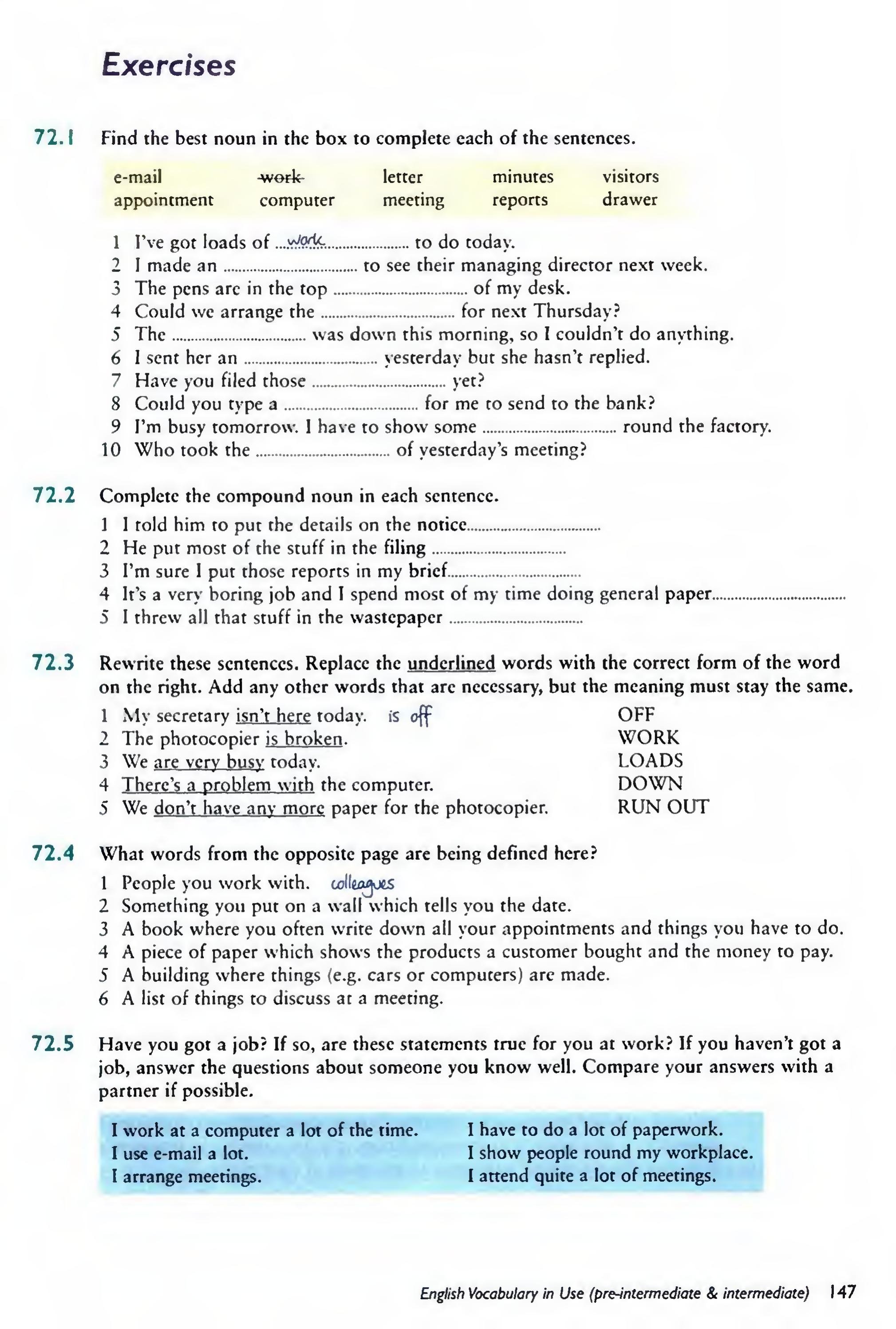 English Vocabulary in Use Pre-Intermediate and Intermediate sayfa 154