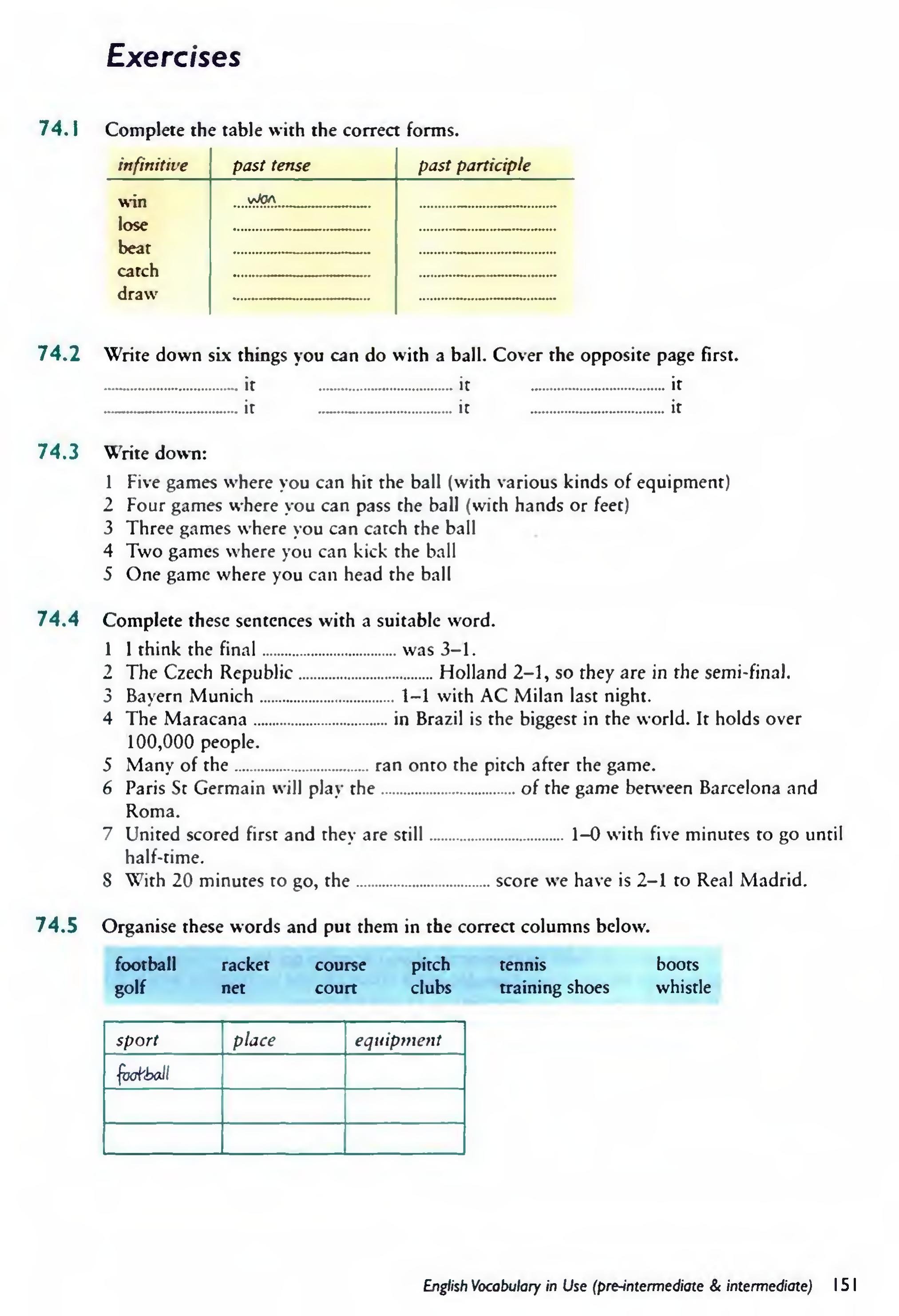 English Vocabulary in Use Pre-Intermediate and Intermediate sayfa 158