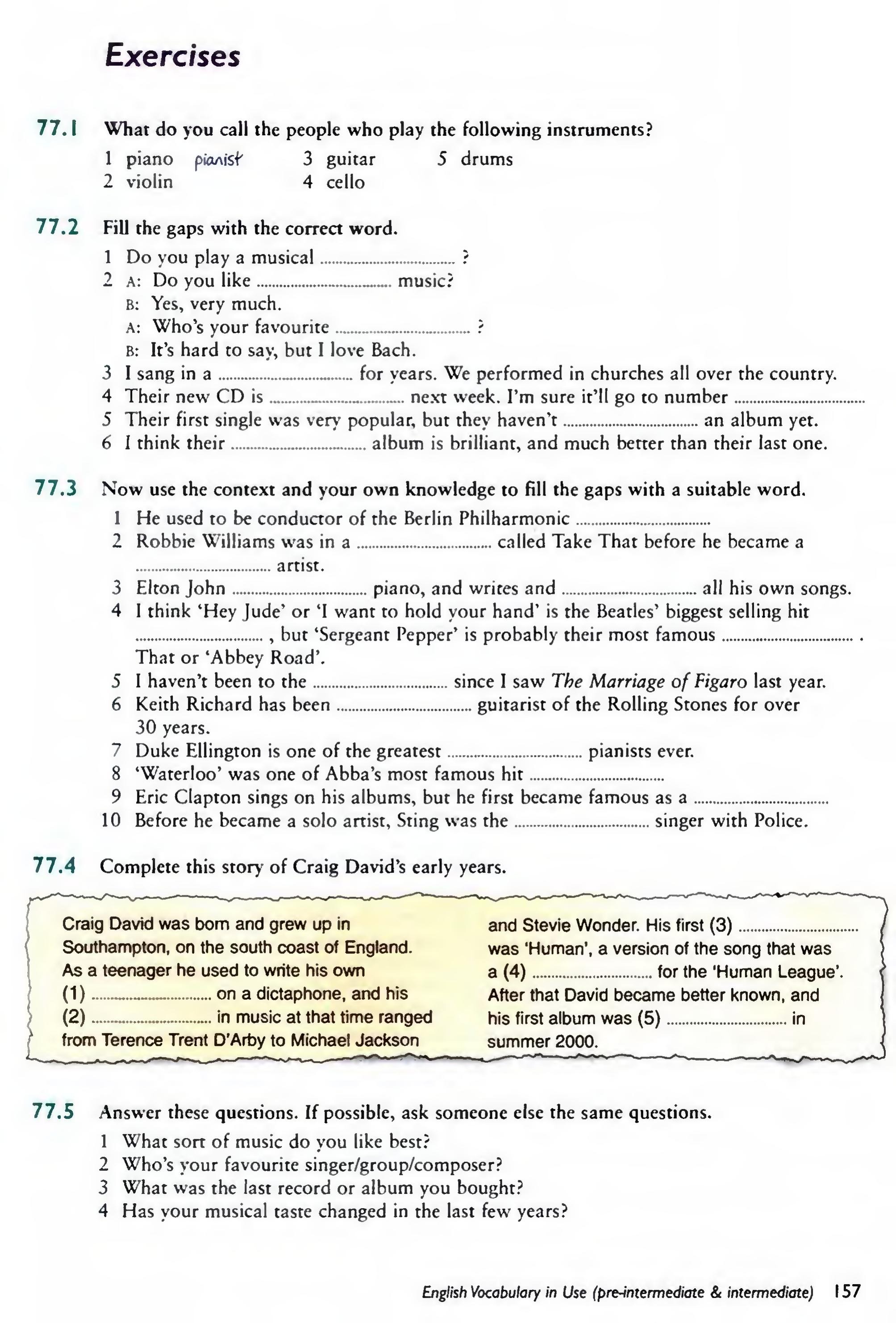 English Vocabulary in Use Pre-Intermediate and Intermediate sayfa 164