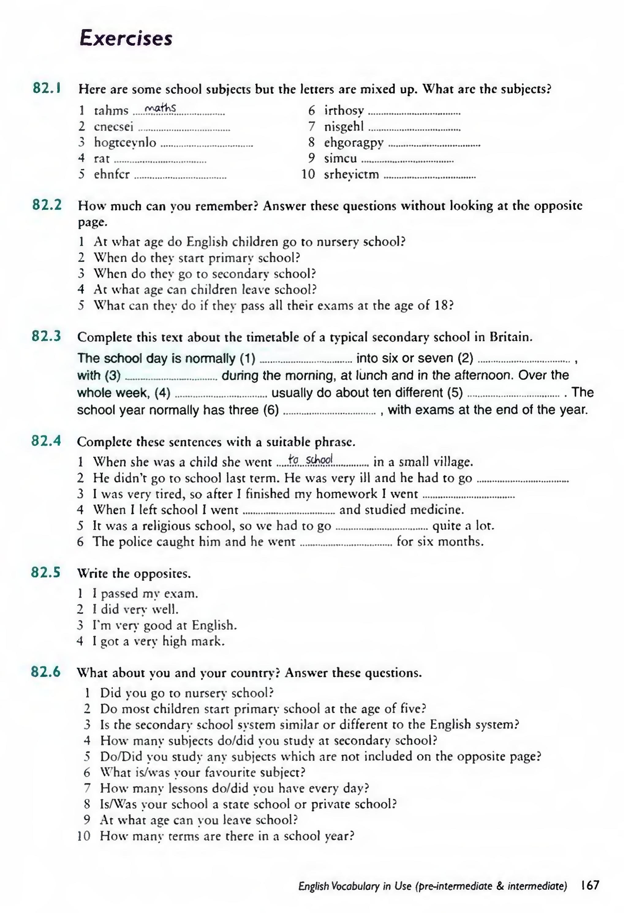 English Vocabulary in Use Pre-Intermediate and Intermediate sayfa 174