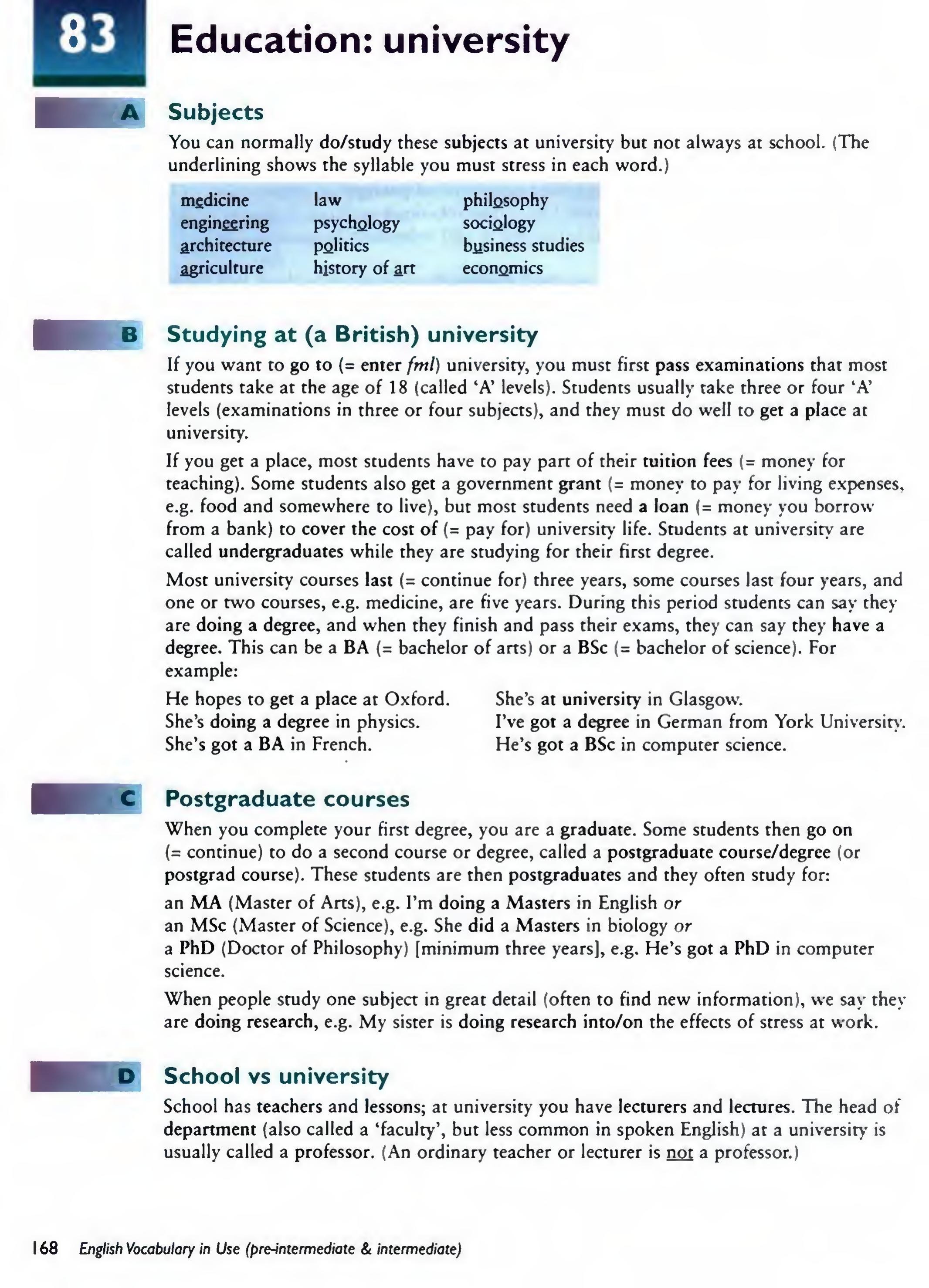 English Vocabulary in Use Pre-Intermediate and Intermediate sayfa 175