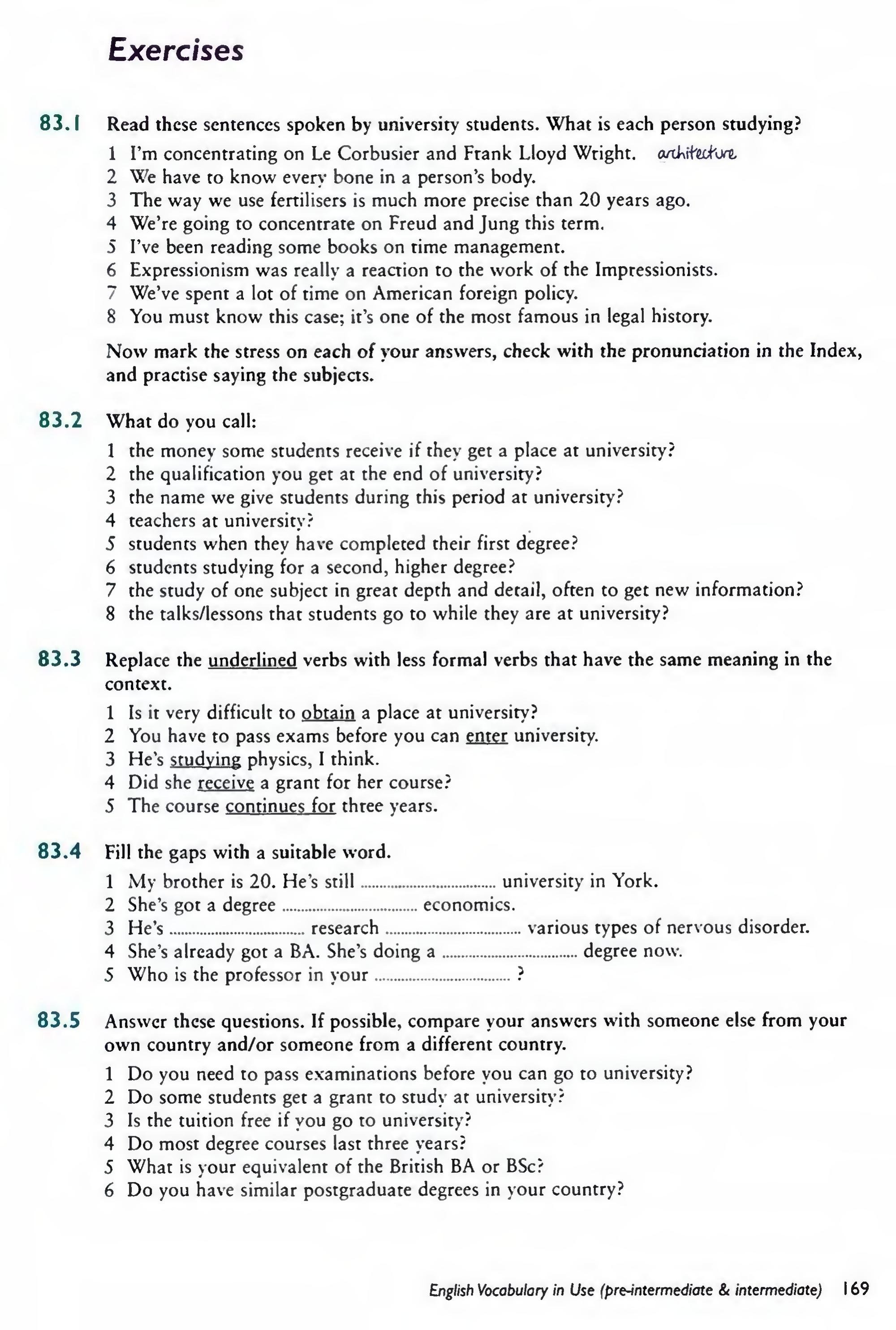 English Vocabulary in Use Pre-Intermediate and Intermediate sayfa 176