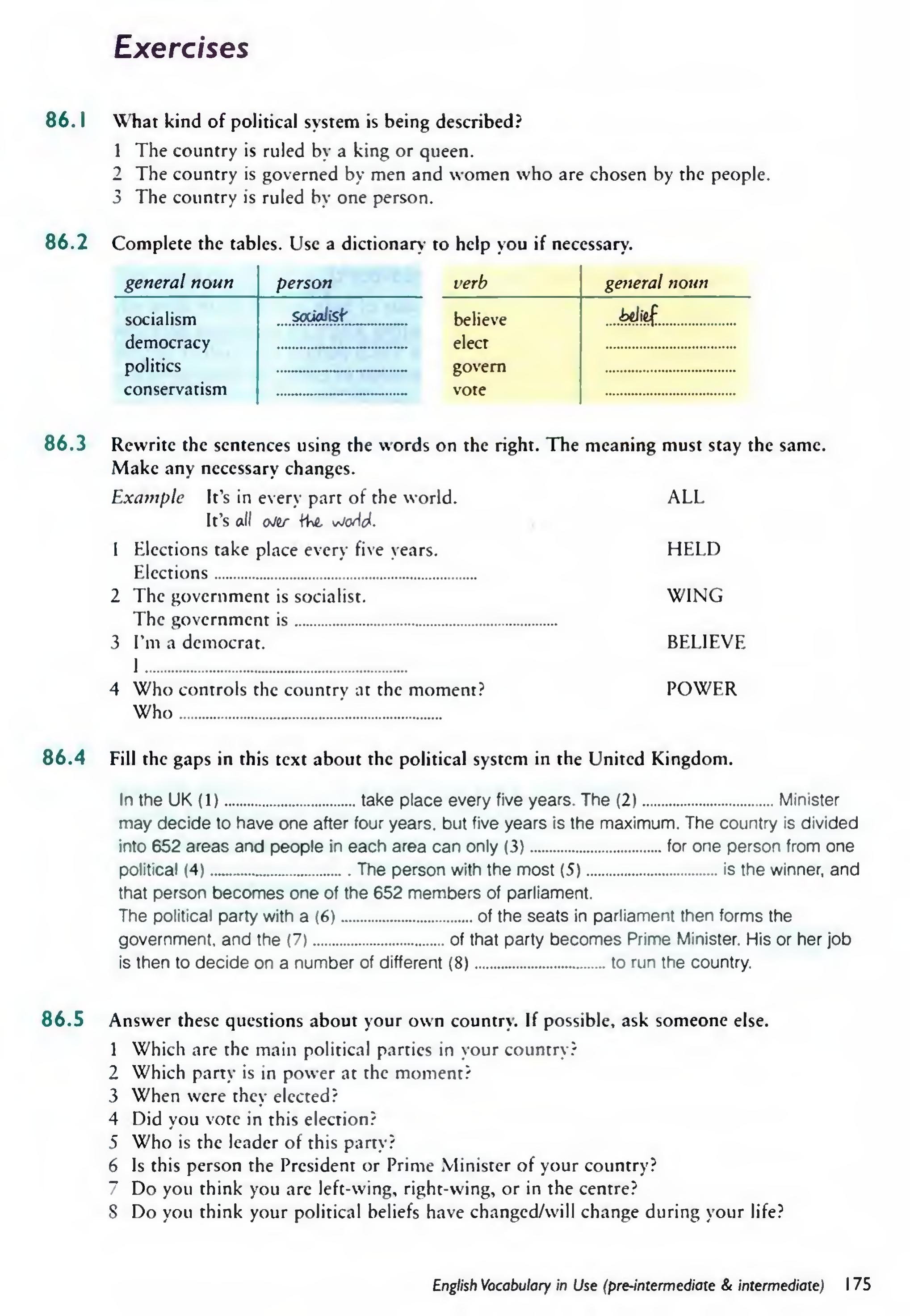 English Vocabulary in Use Pre-Intermediate and Intermediate sayfa 182