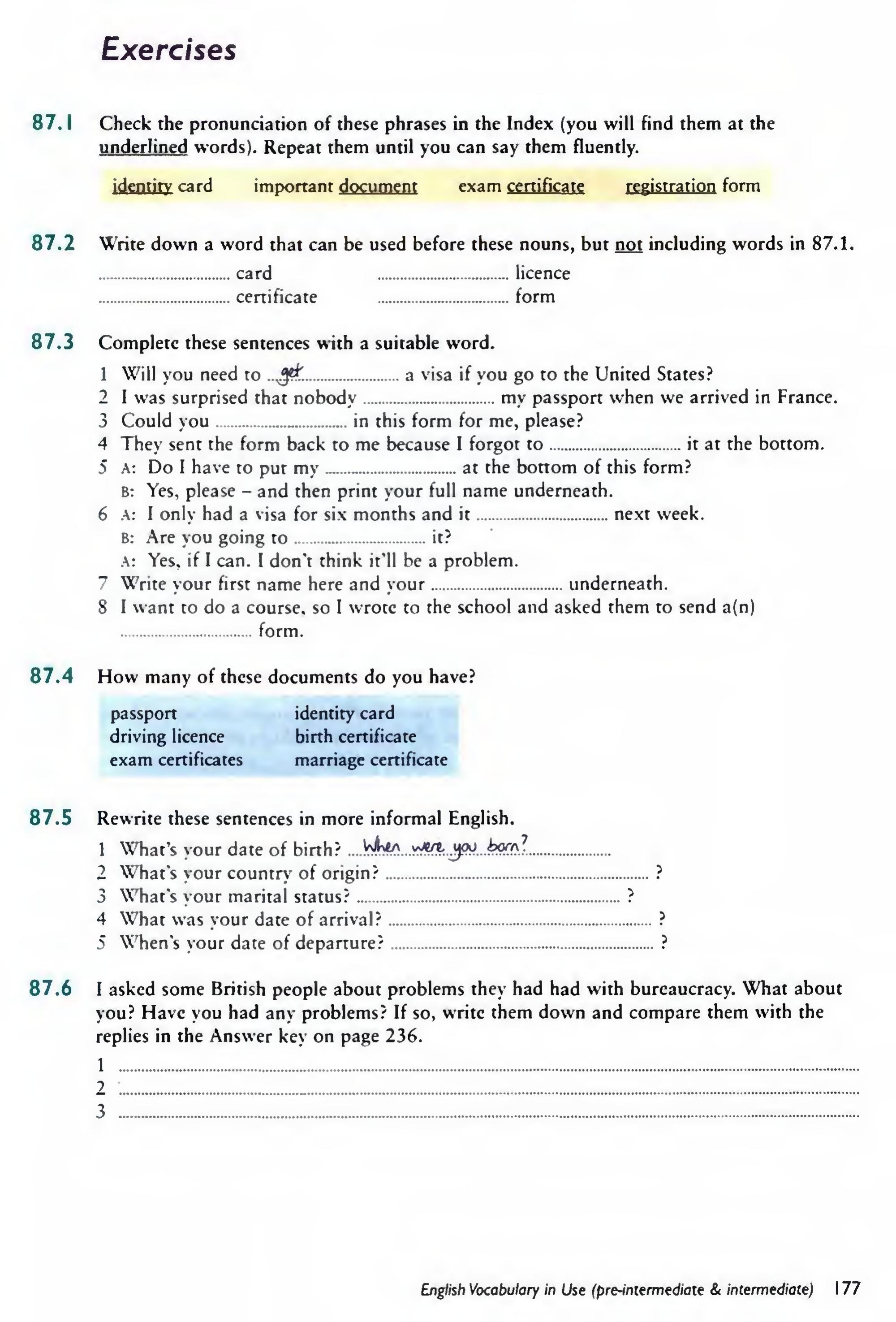 English Vocabulary in Use Pre-Intermediate and Intermediate sayfa 184