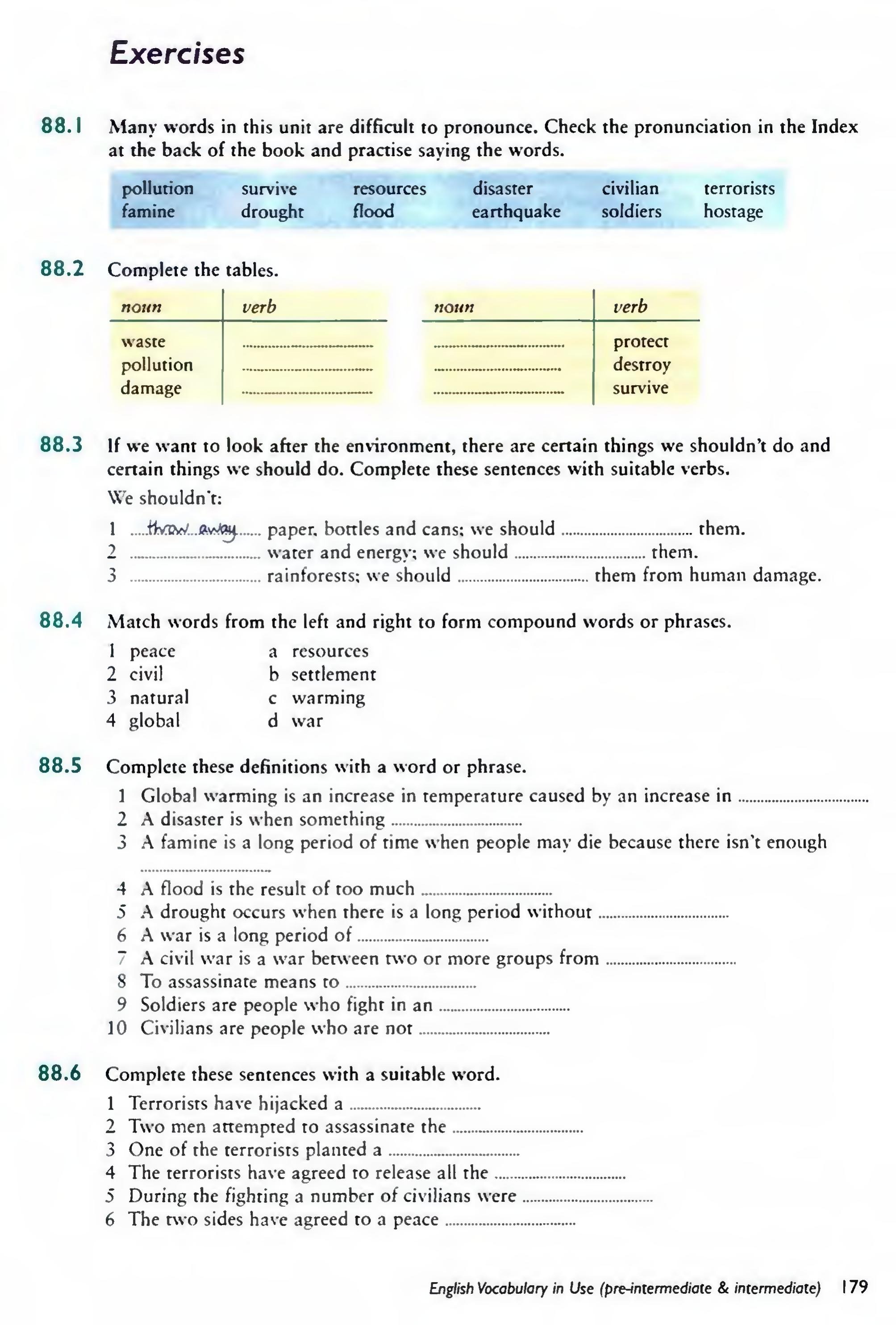 English Vocabulary in Use Pre-Intermediate and Intermediate sayfa 186