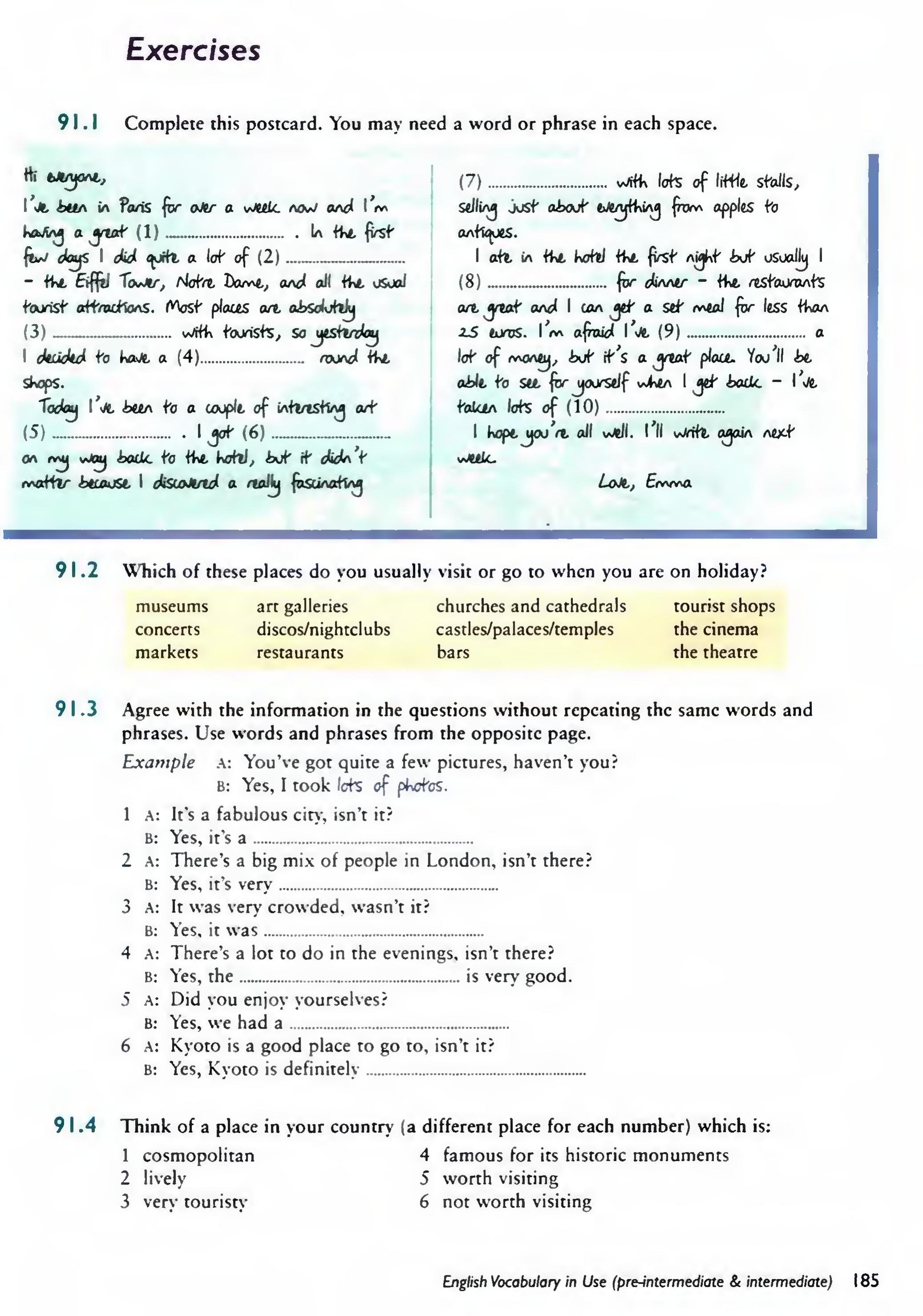 English Vocabulary in Use Pre-Intermediate and Intermediate sayfa 192