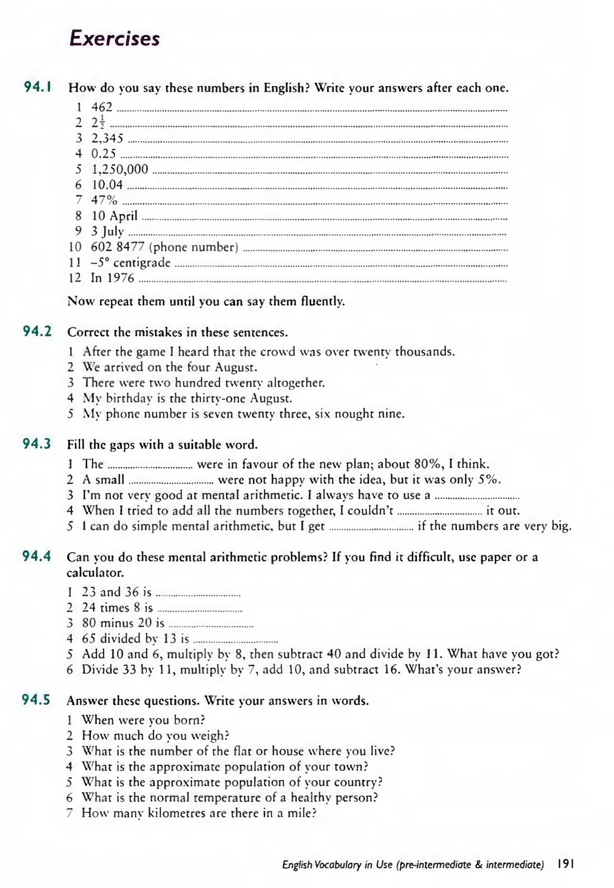 English Vocabulary in Use Pre-Intermediate and Intermediate sayfa 198