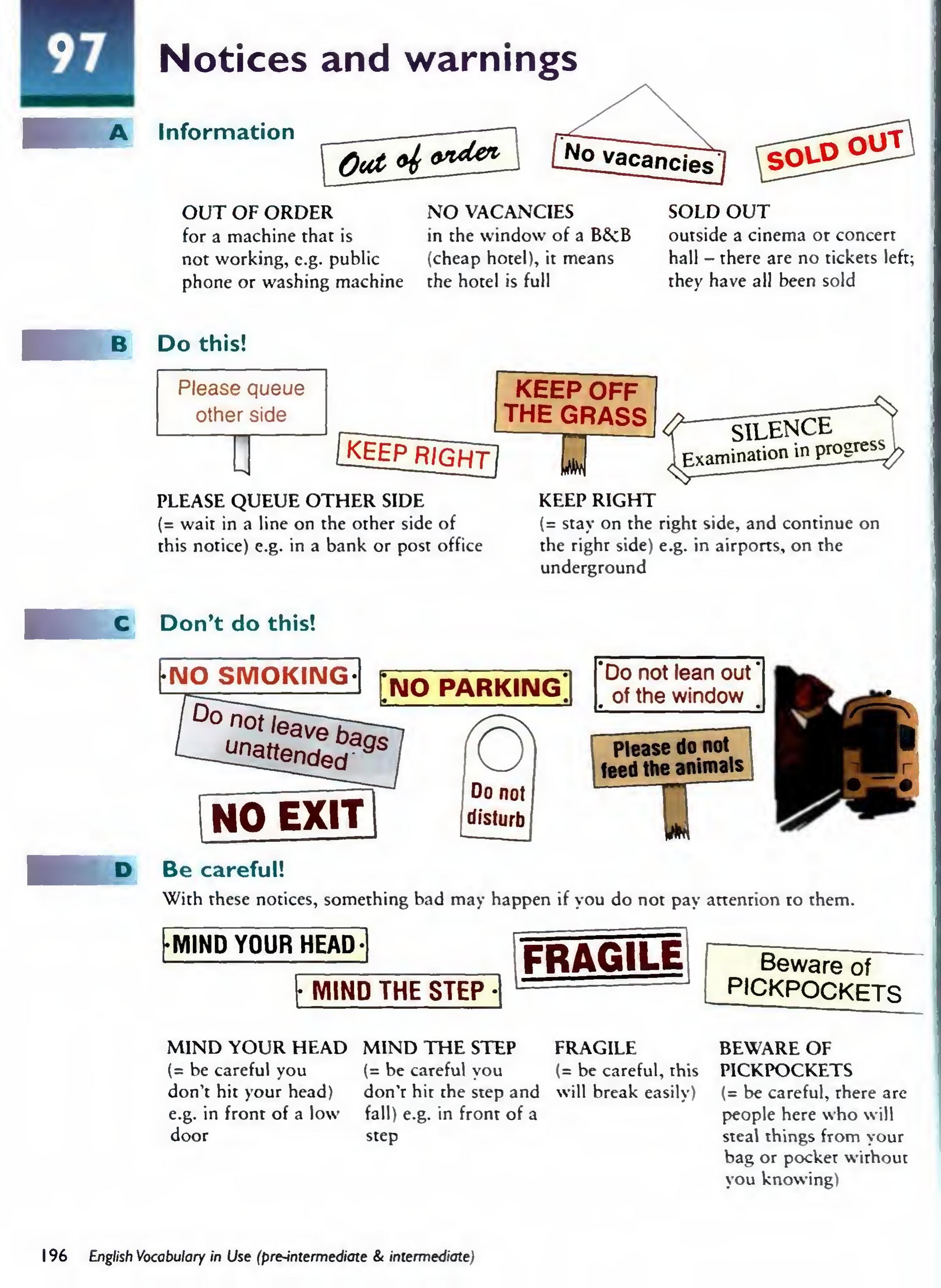 English Vocabulary in Use Pre-Intermediate and Intermediate sayfa 203