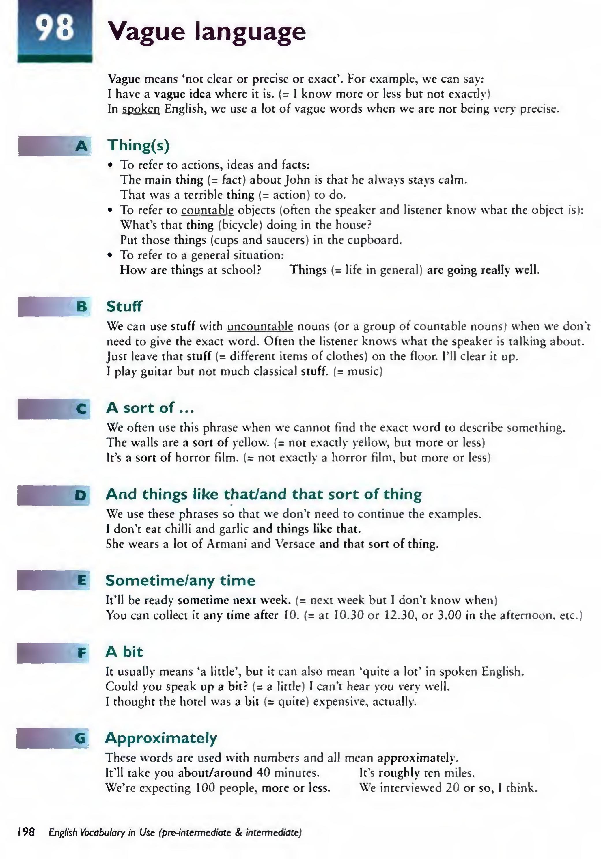 English Vocabulary in Use Pre-Intermediate and Intermediate sayfa 205