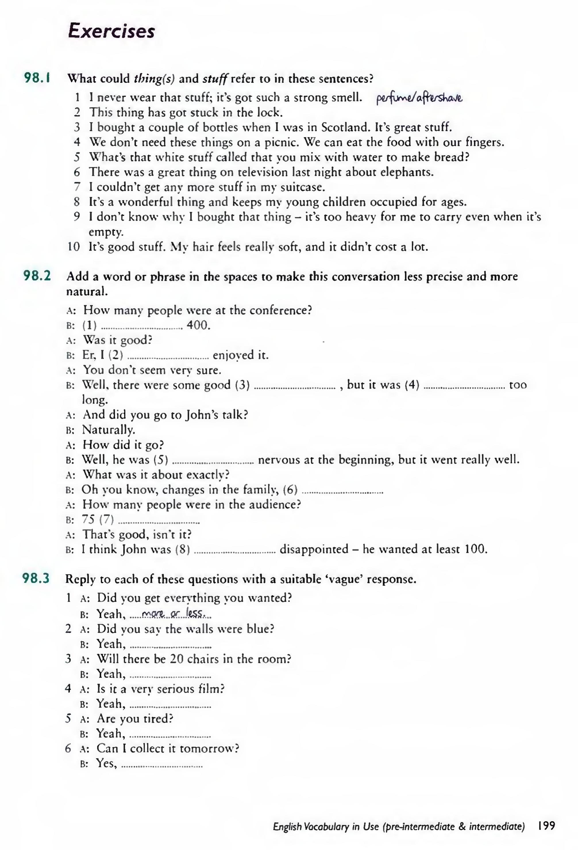 English Vocabulary in Use Pre-Intermediate and Intermediate sayfa 206