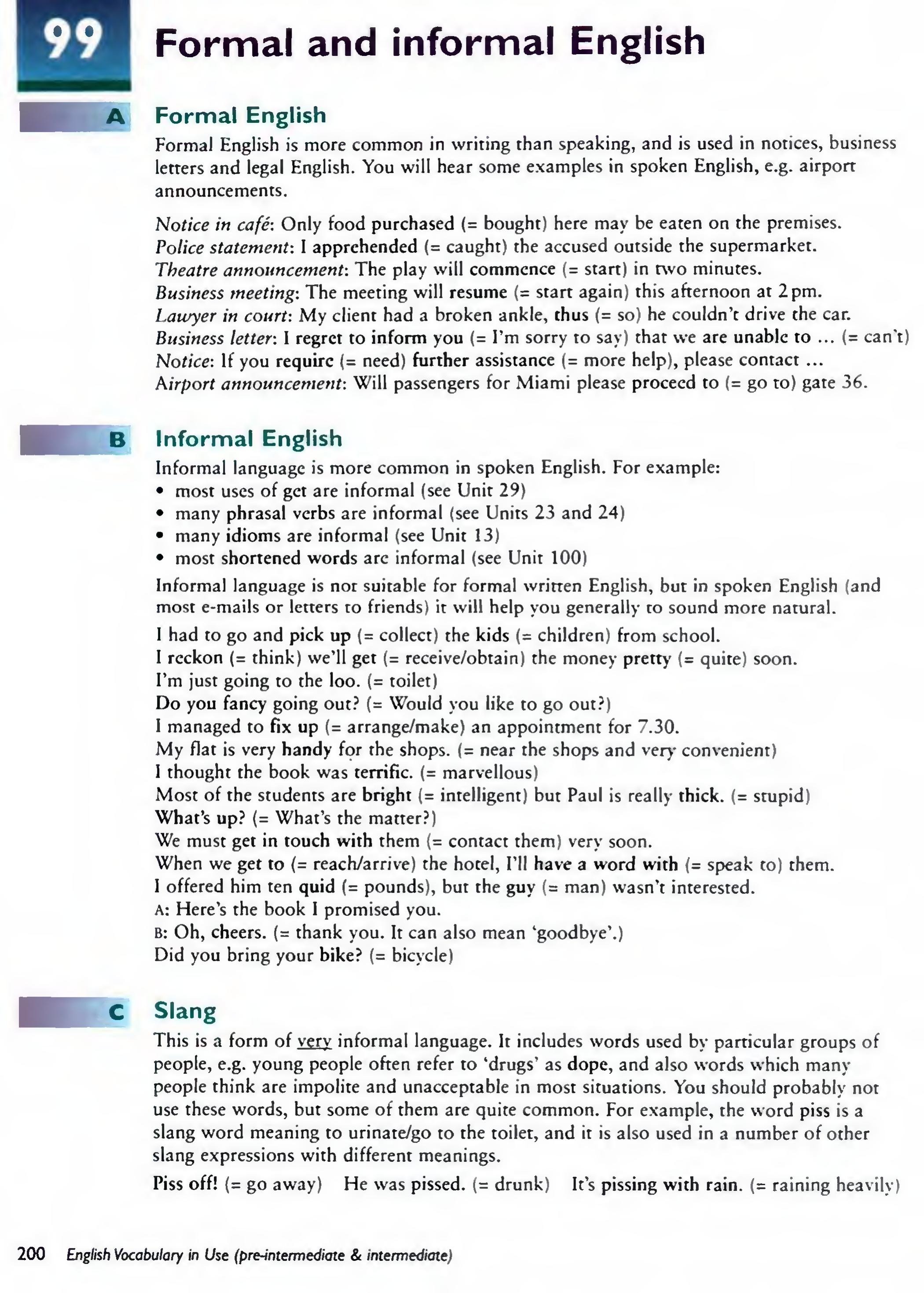 English Vocabulary in Use Pre-Intermediate and Intermediate sayfa 207