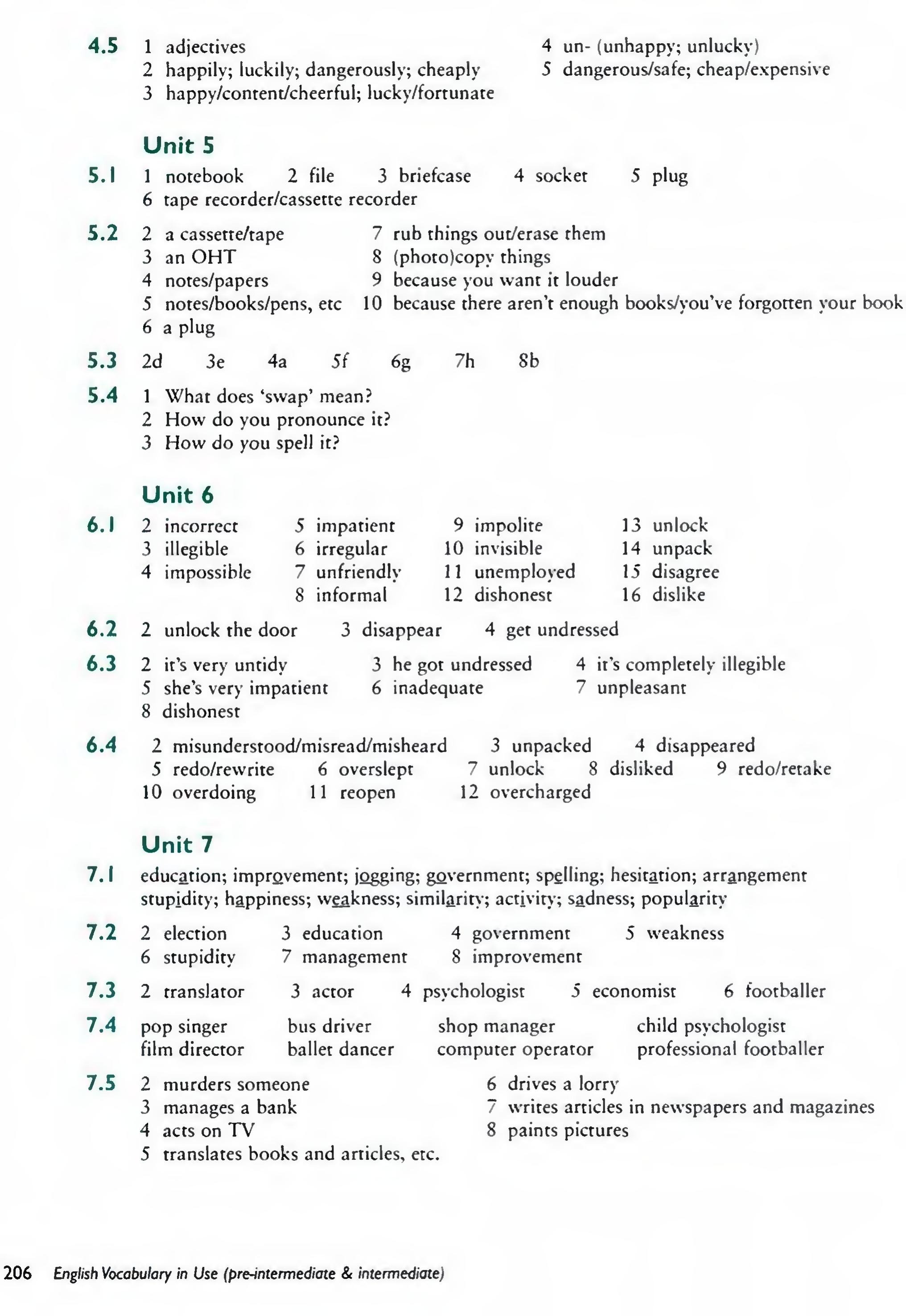 English Vocabulary in Use Pre-Intermediate and Intermediate sayfa 213