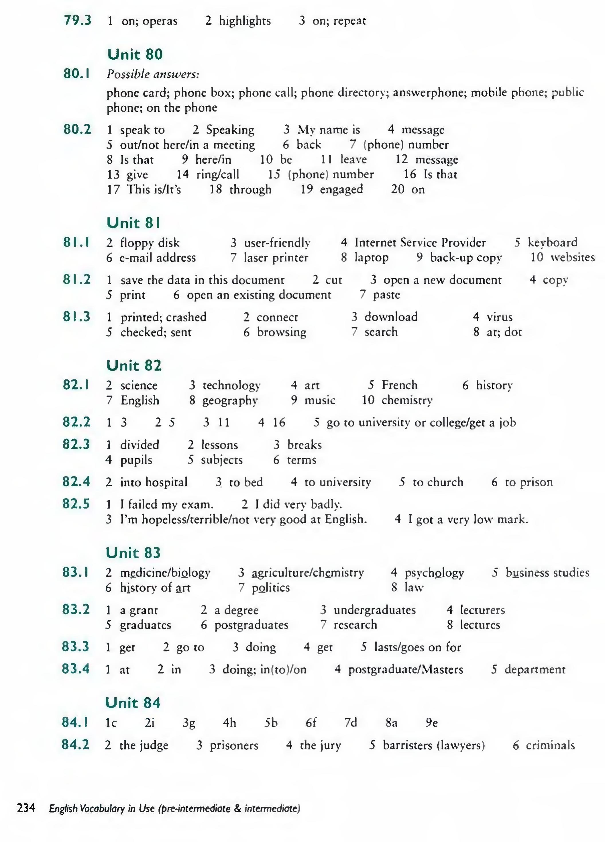 English Vocabulary in Use Pre-Intermediate and Intermediate sayfa 241