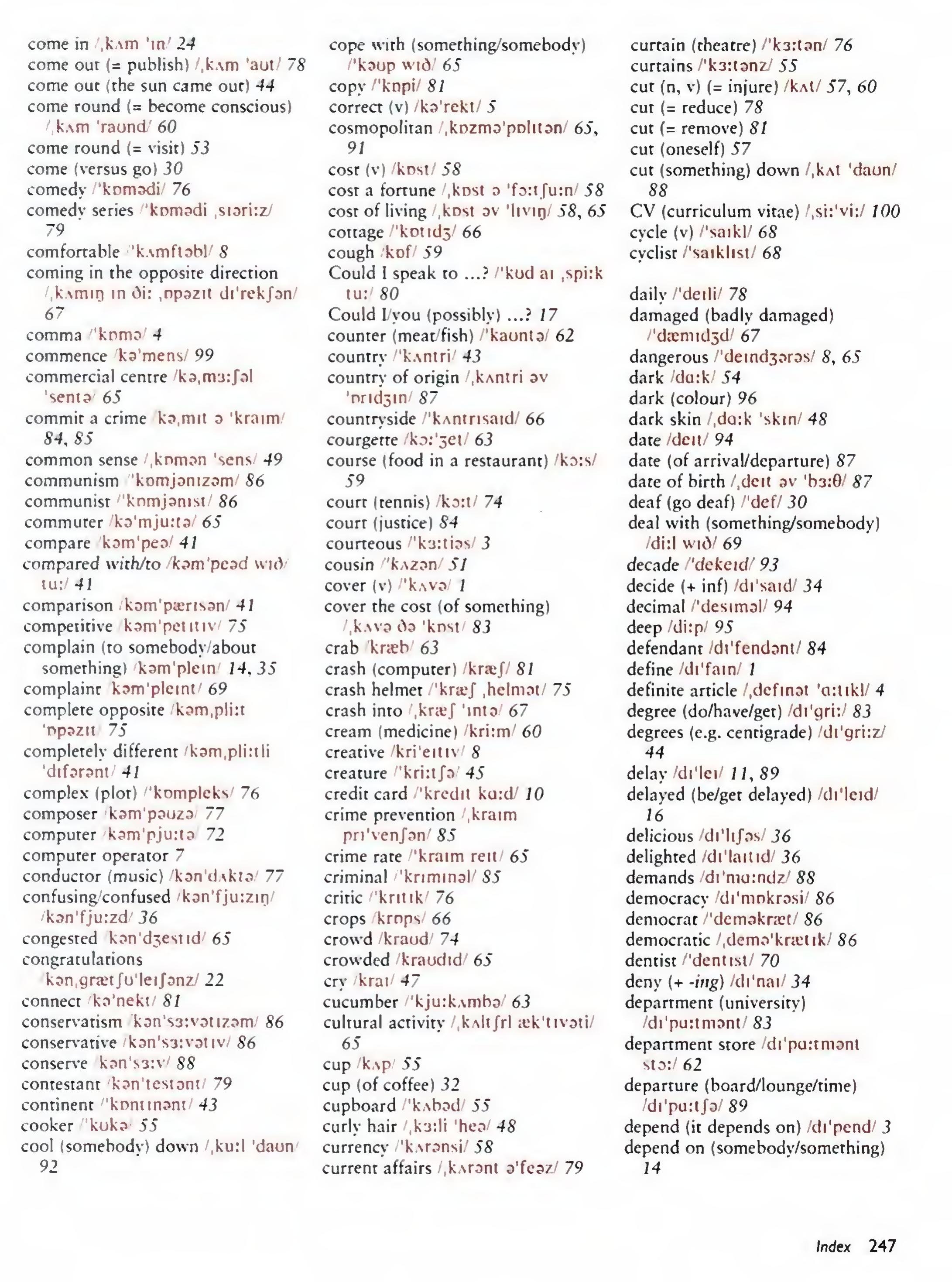 English Vocabulary in Use Pre-Intermediate and Intermediate sayfa 254