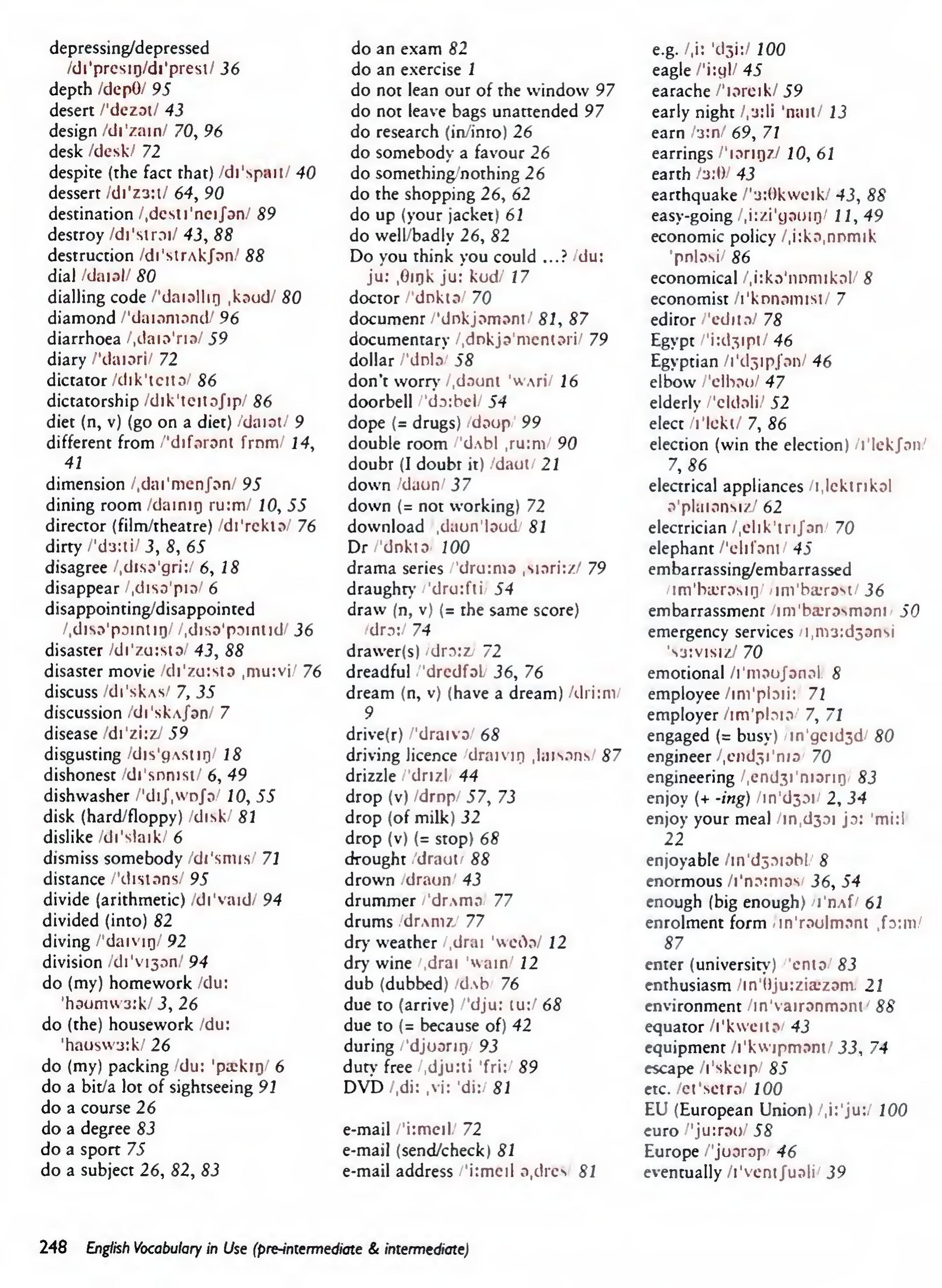 English Vocabulary in Use Pre-Intermediate and Intermediate sayfa 255