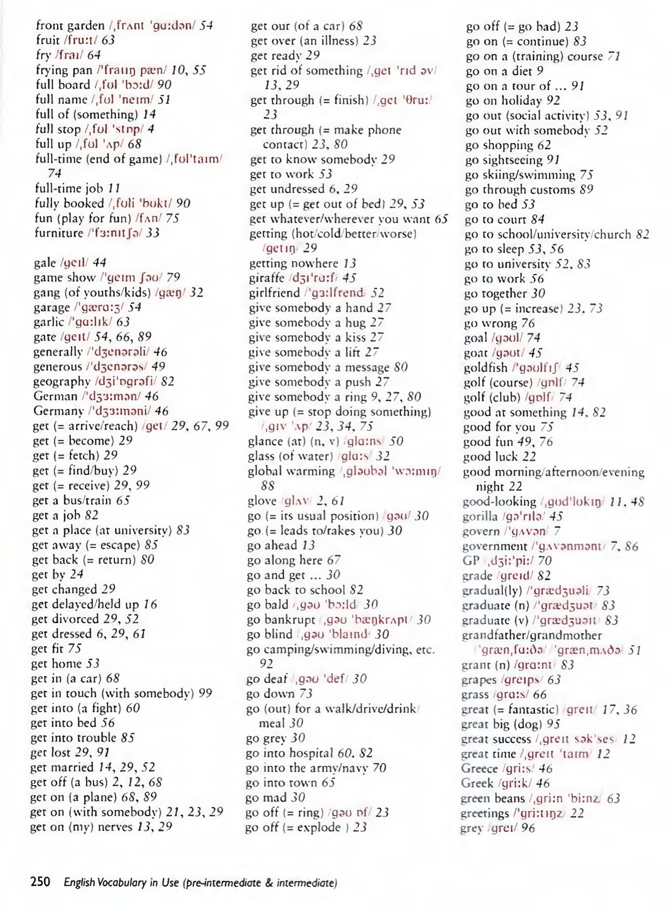 English Vocabulary in Use Pre-Intermediate and Intermediate sayfa 257