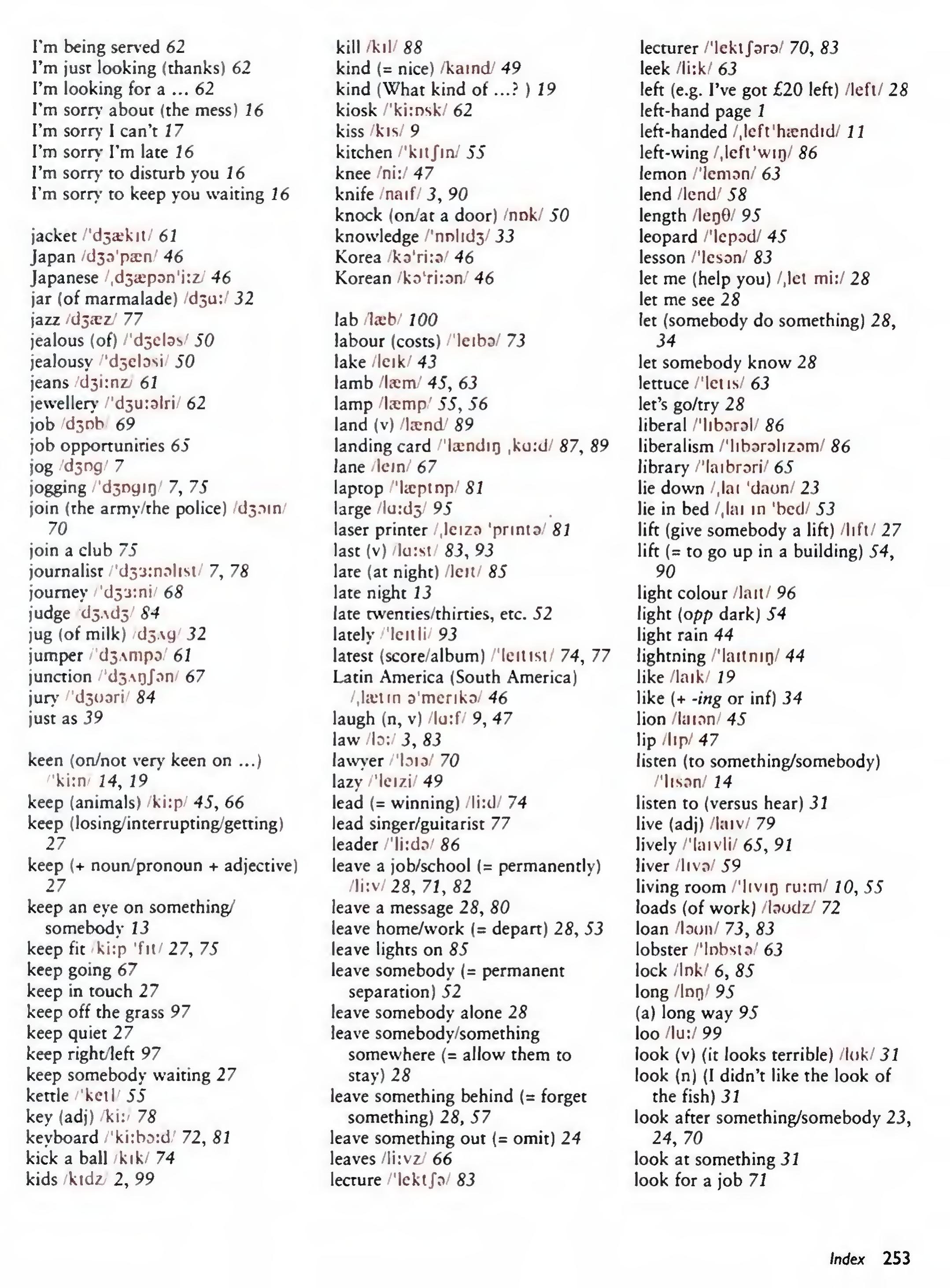 English Vocabulary in Use Pre-Intermediate and Intermediate sayfa 260