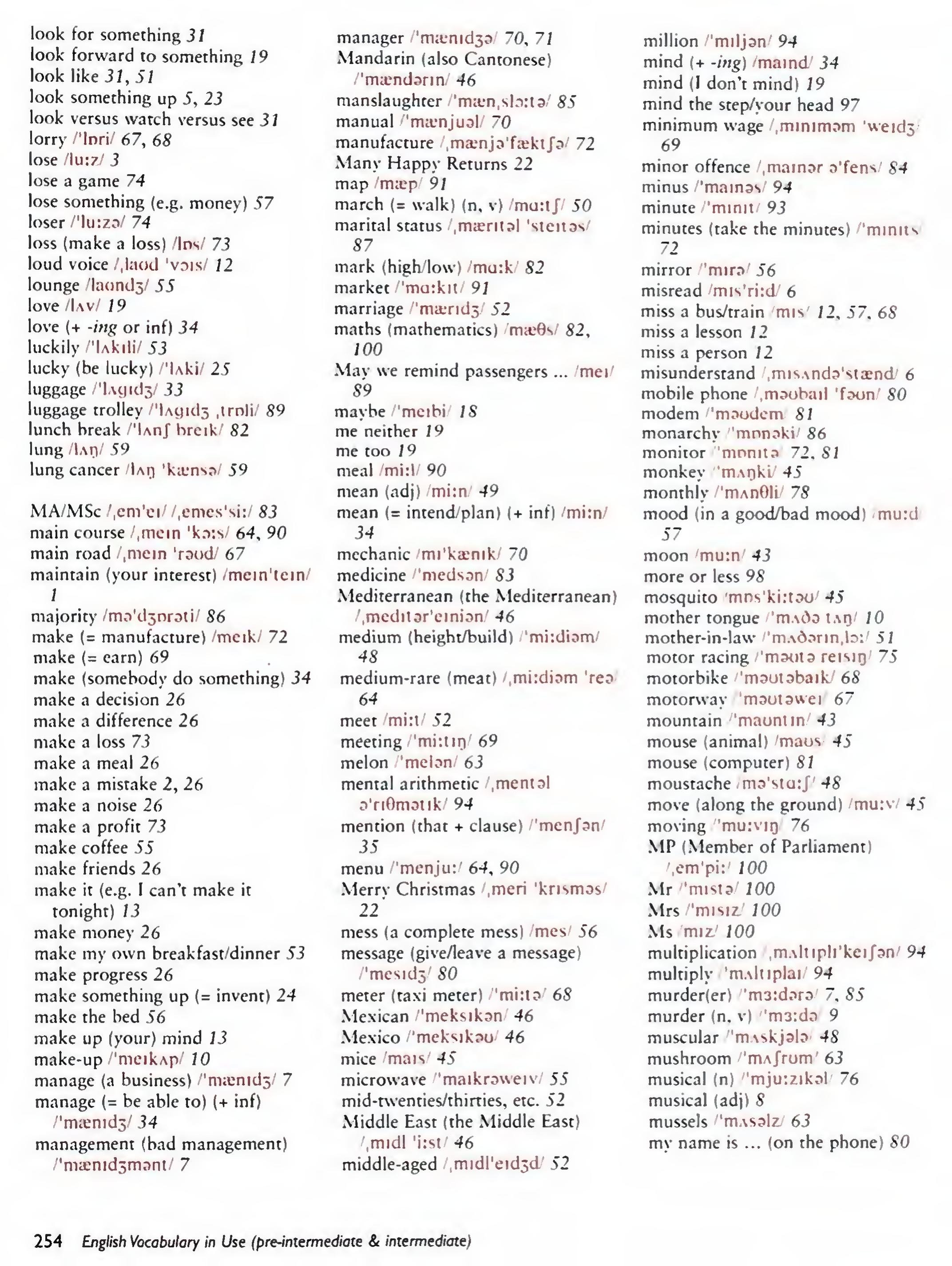 English Vocabulary in Use Pre-Intermediate and Intermediate sayfa 261