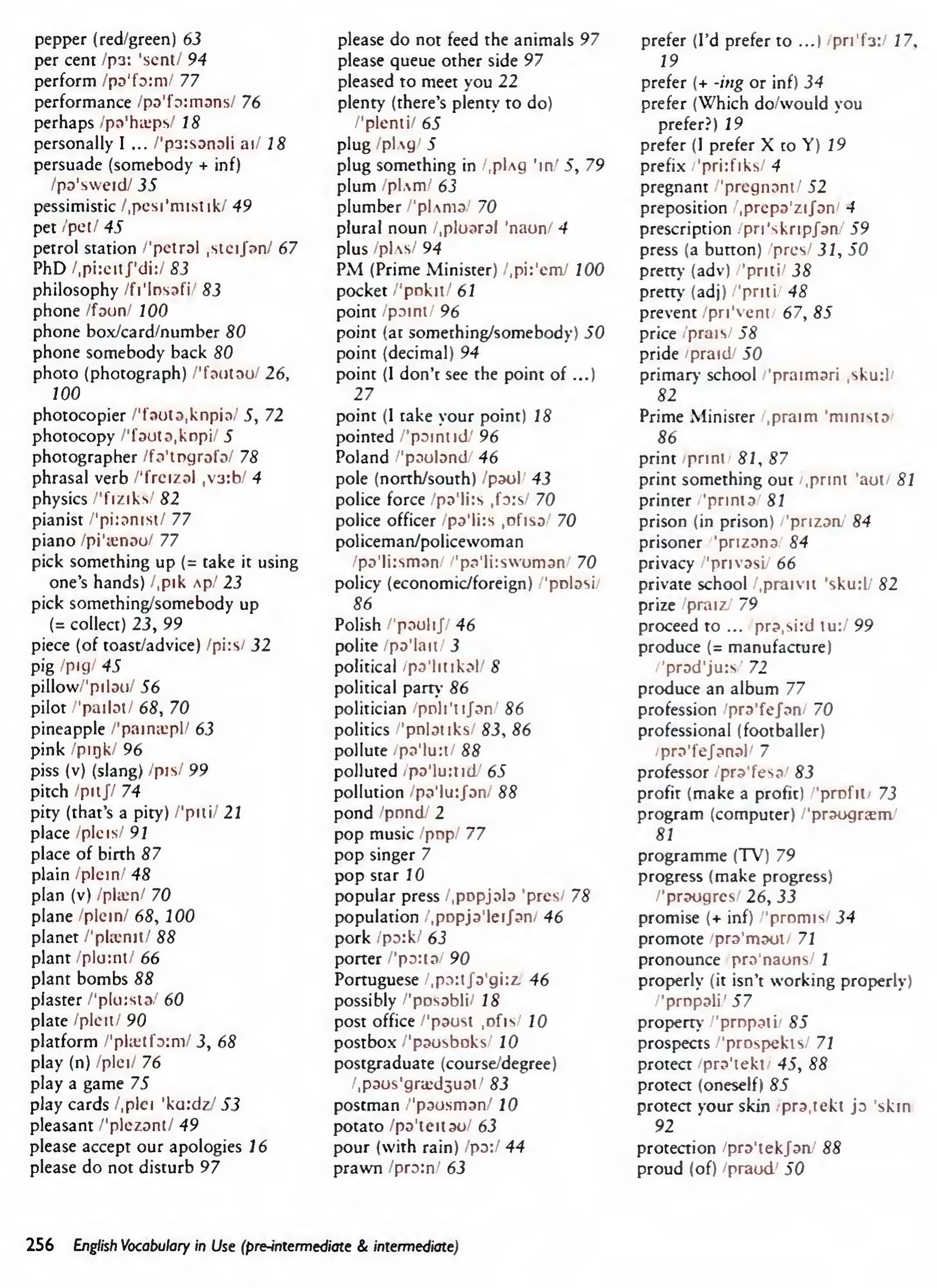 English Vocabulary in Use Pre-Intermediate and Intermediate sayfa 263