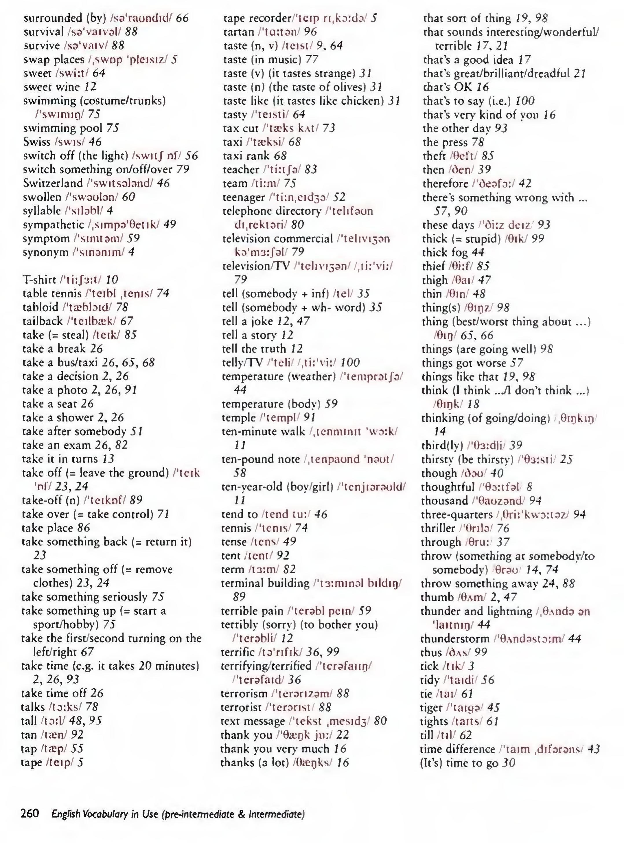 English Vocabulary in Use Pre-Intermediate and Intermediate sayfa 267