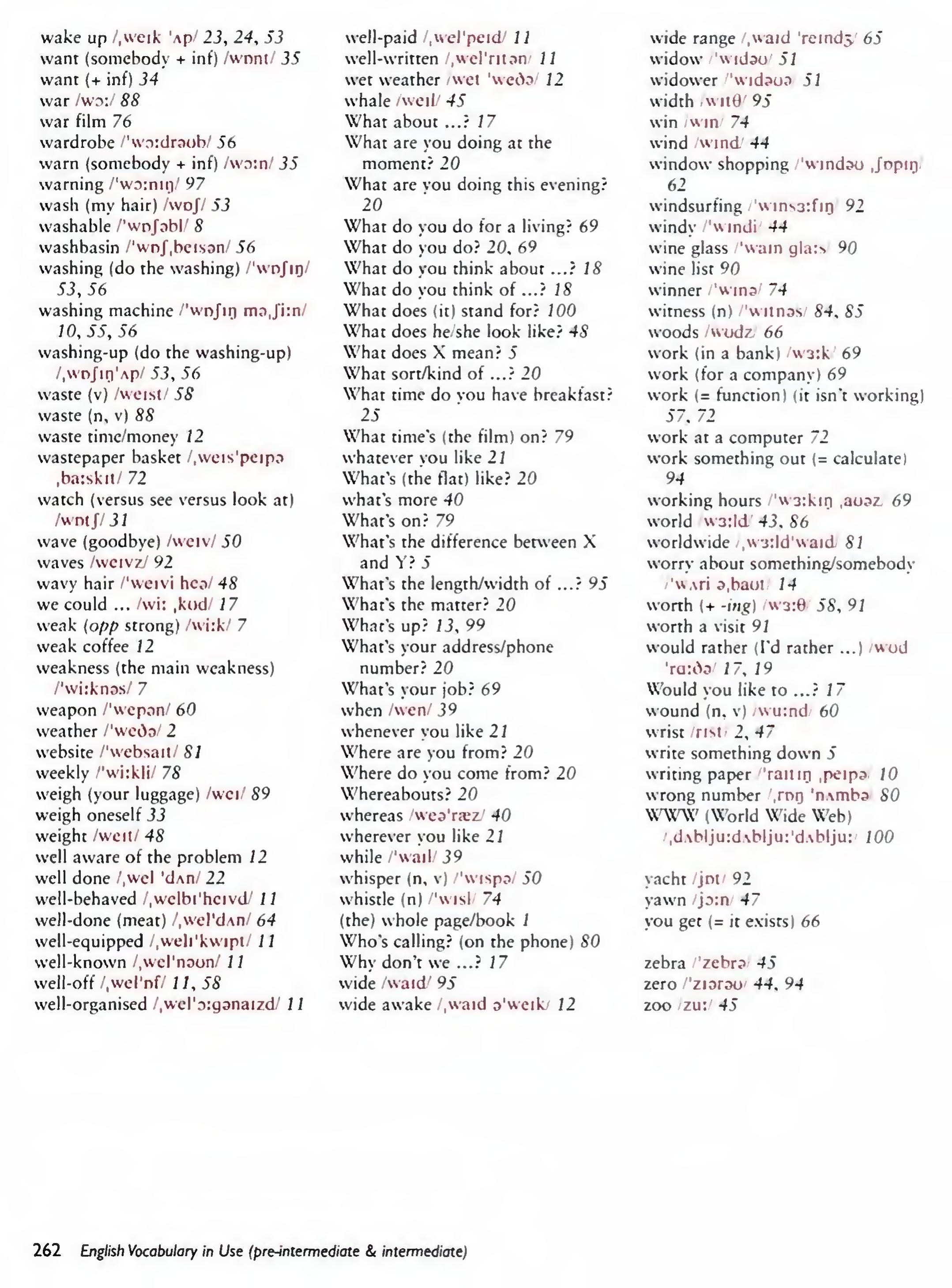 English Vocabulary in Use Pre-Intermediate and Intermediate sayfa 269